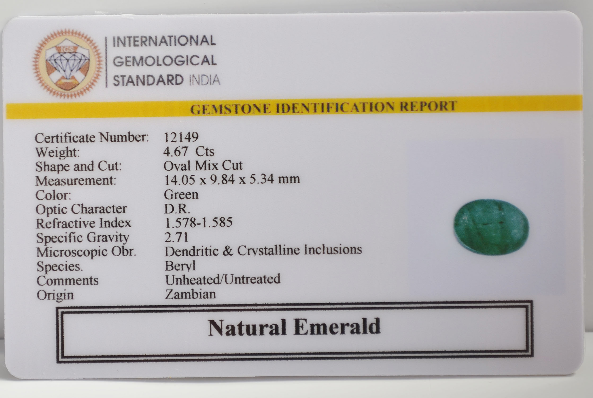 EMRG21697 2 EMERALD 4.67 Ct.