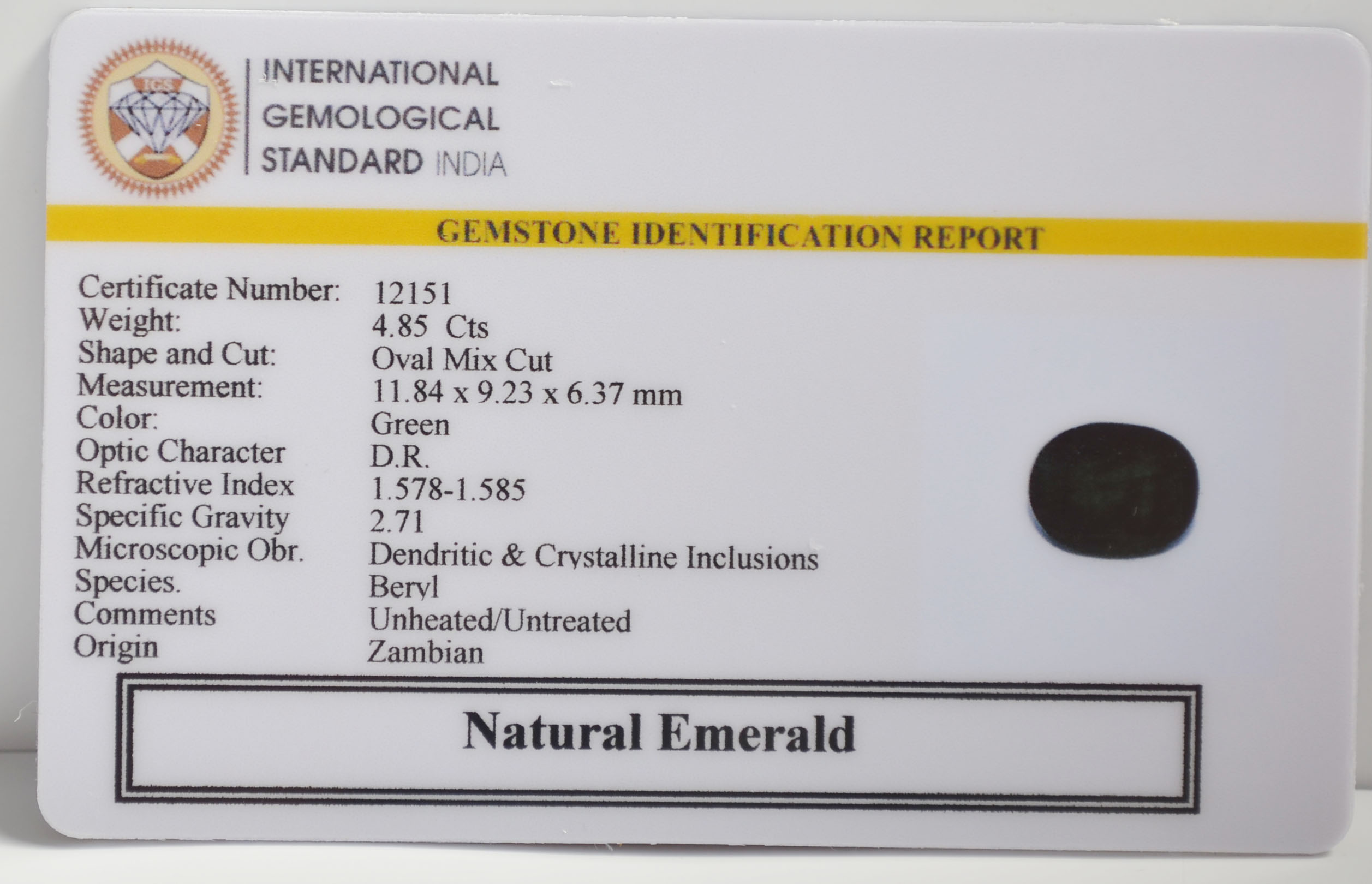 EMRG21698 2 EMERALD 4.85 Ct.