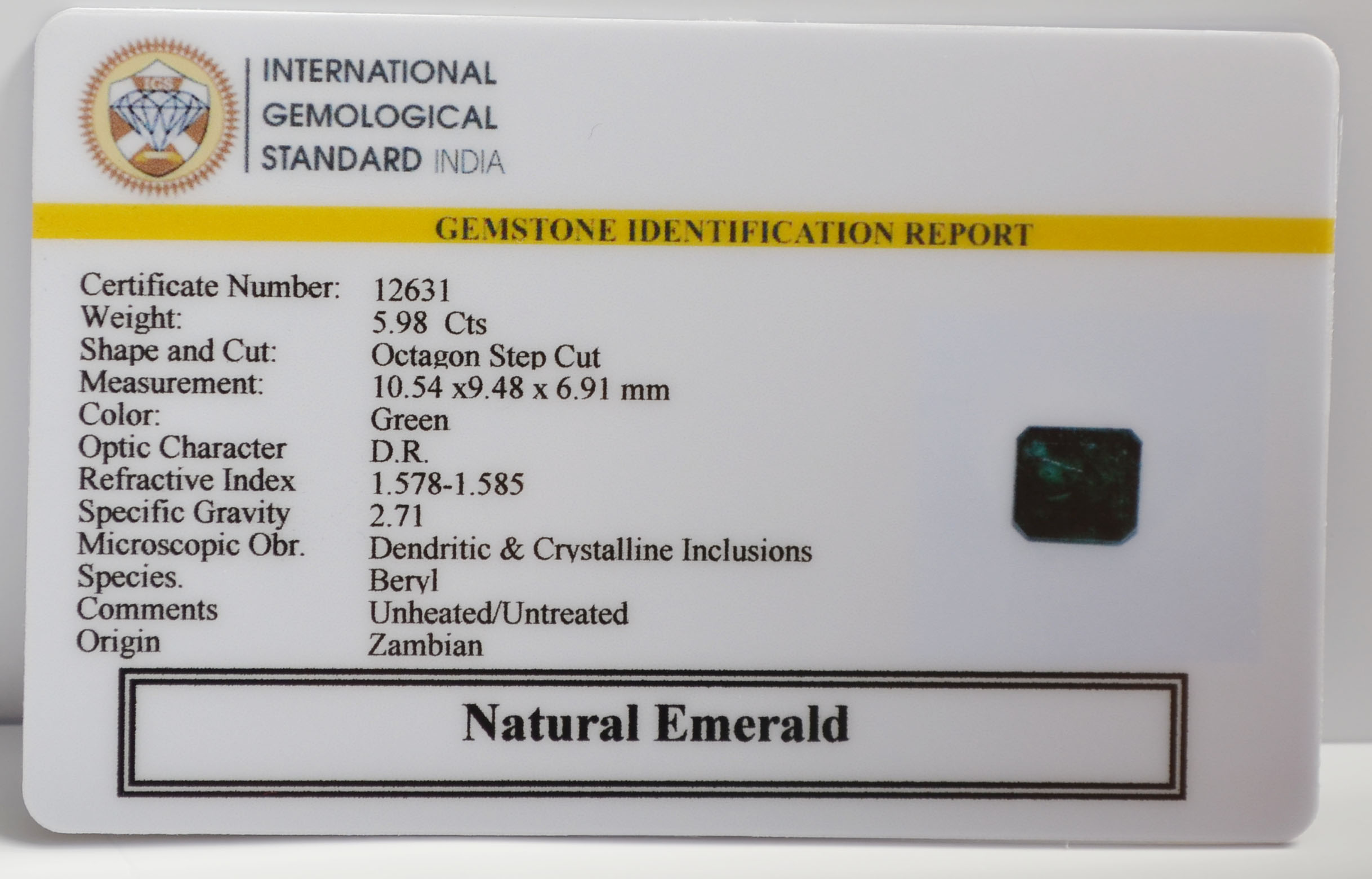 EMRG22642 2 EMERALD 5.98 Ct.