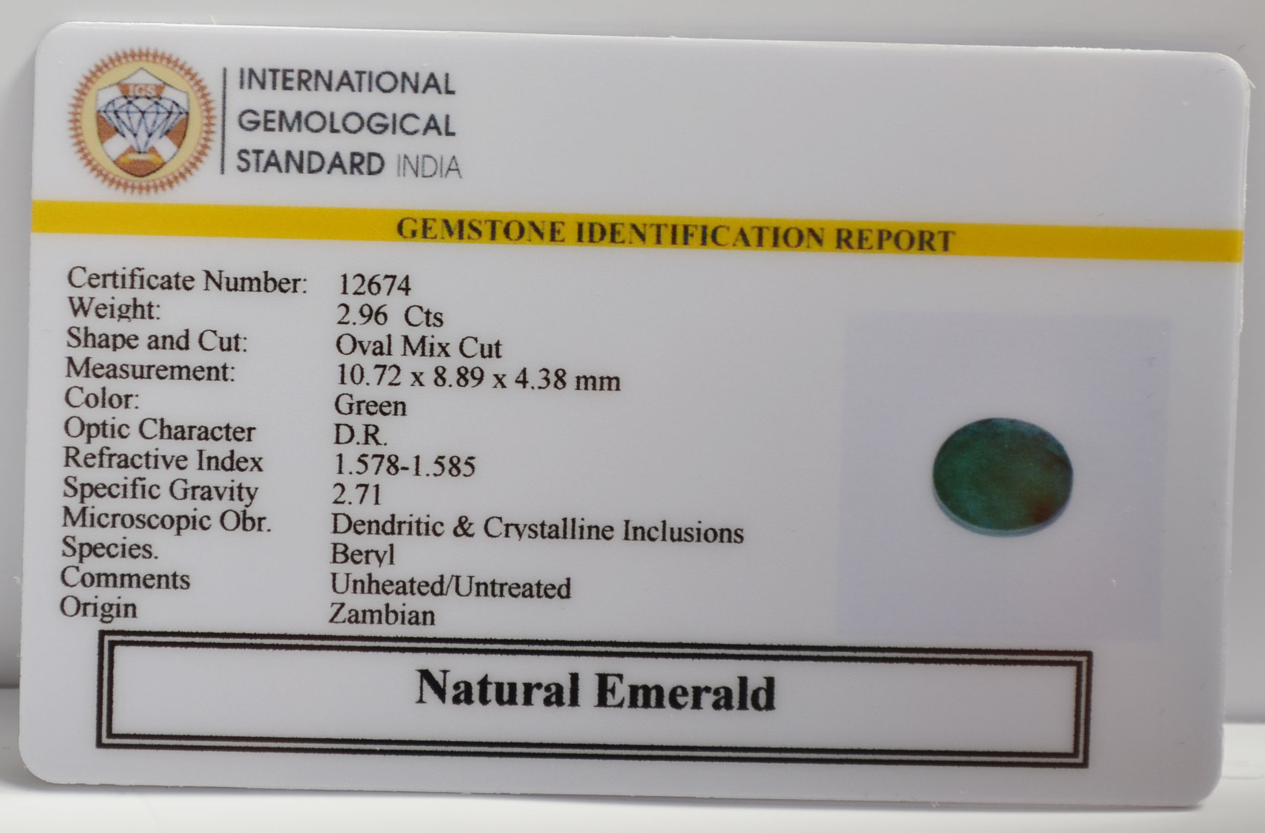 EMRG22652 2 EMERALD 2.96 Ct.