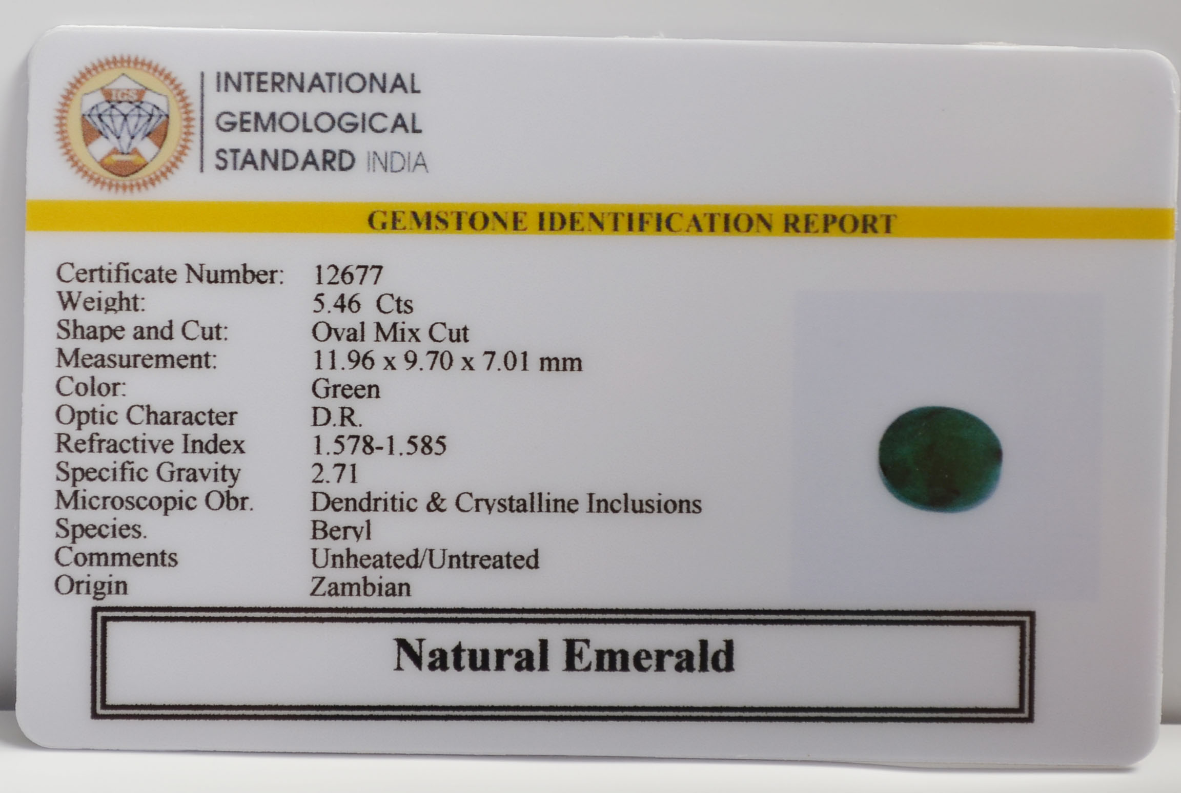 EMERALD 5.46 Ct. 3 EMRG22653 2 EMERALD 5.46 Ct.