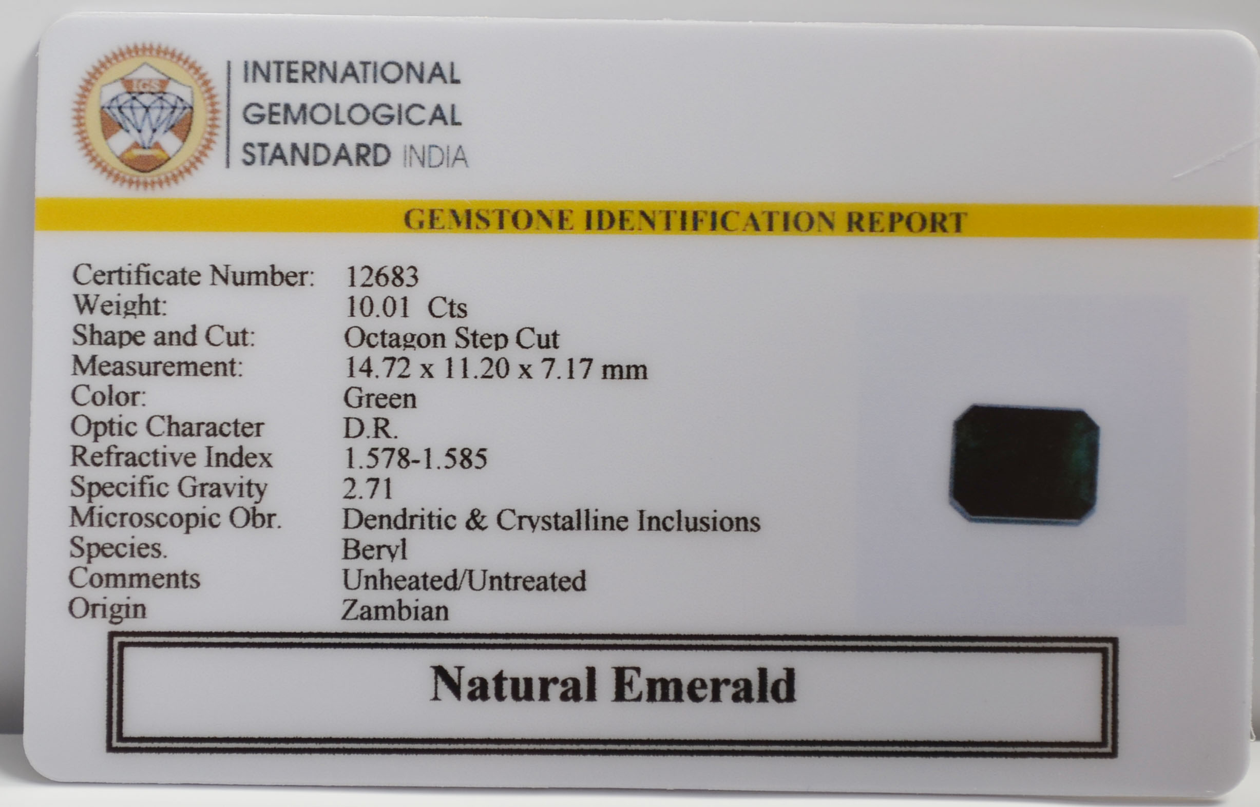 EMRG22654 2 EMERALD 10.01 Ct.