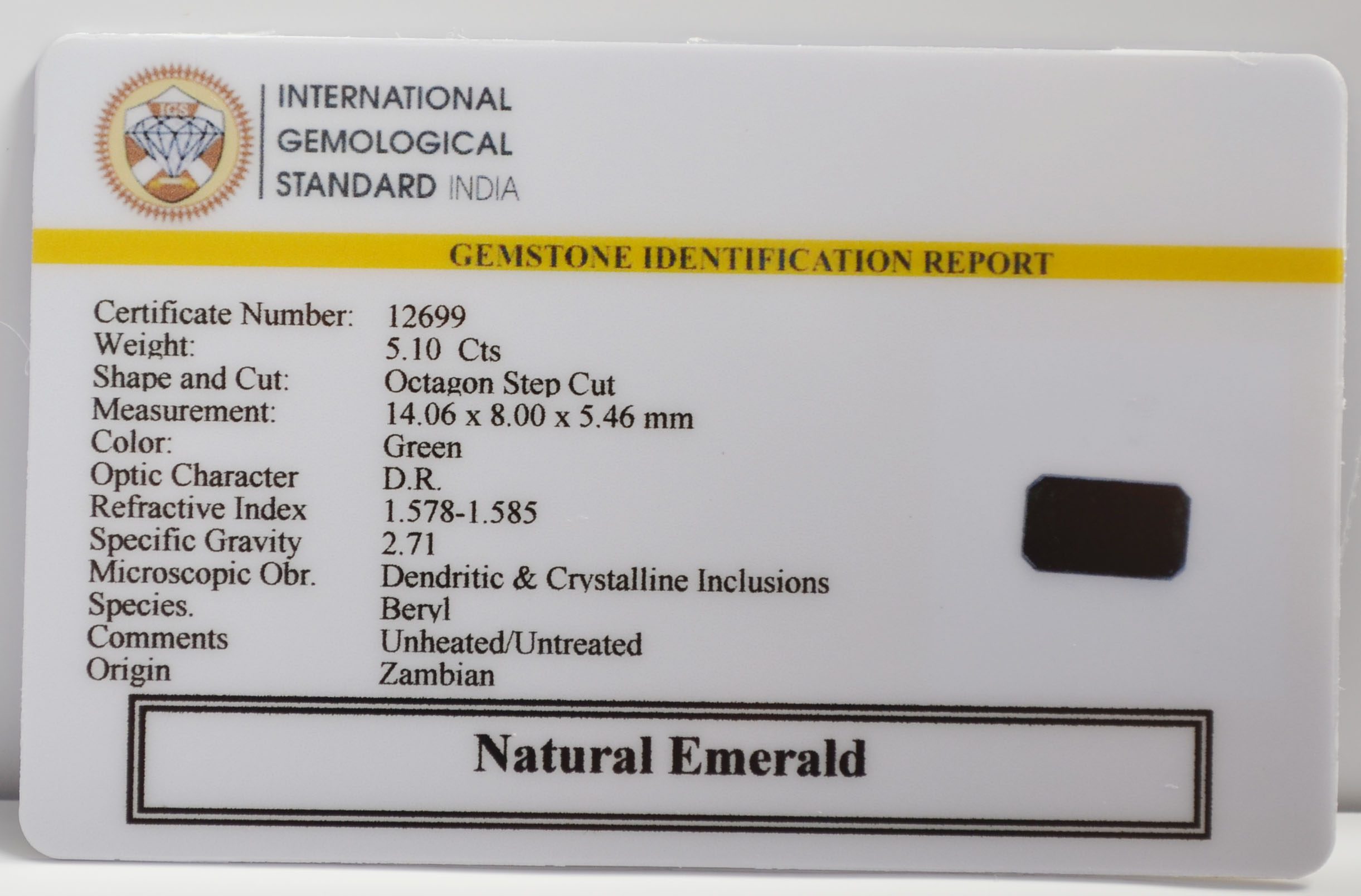 EMRG22660 2 EMERALD 5.1 Ct.