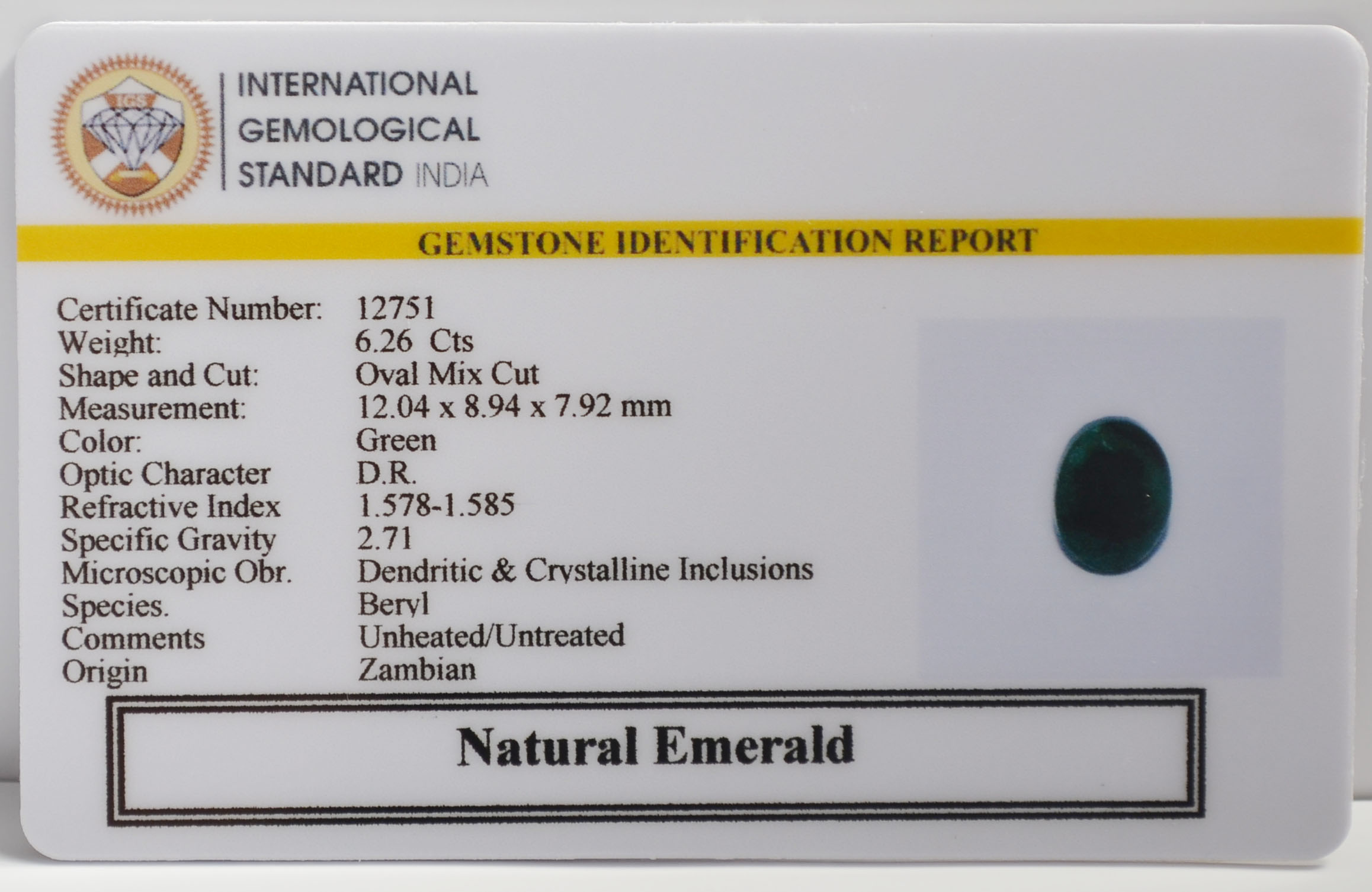 EMRG22670 2 EMERALD 6.26 Ct.