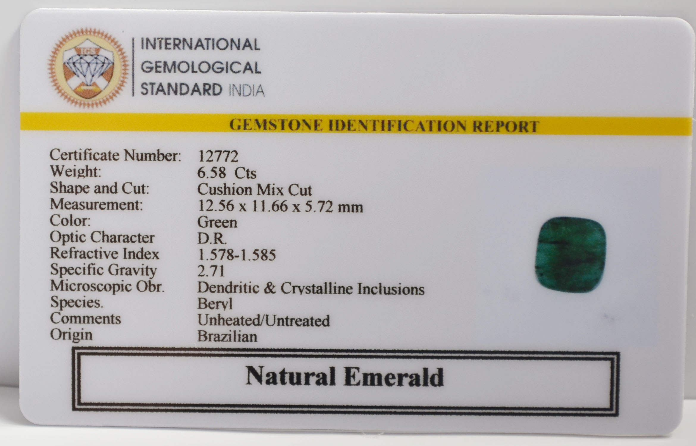 EMRG22676 2 EMERALD 6.58 Ct.