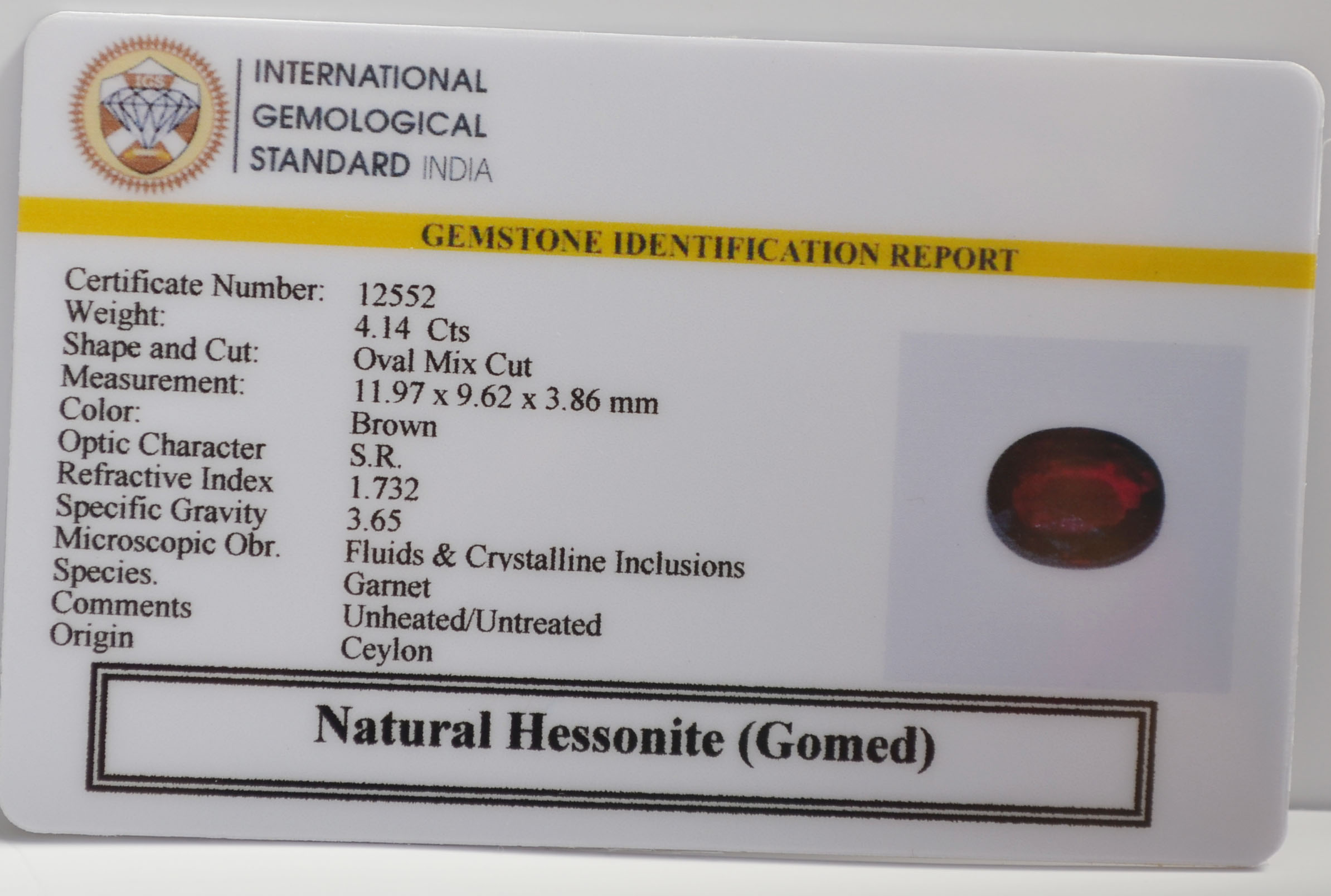GMD7768 2 HESSONITE GOMED 4.14 Ct.