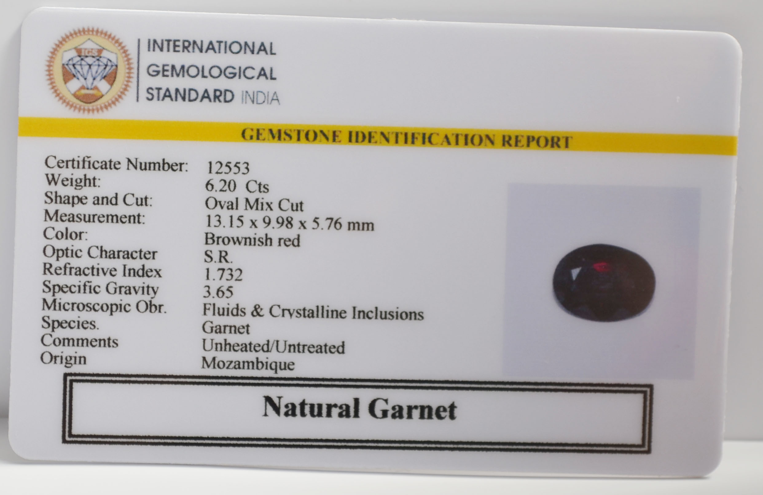 GRN200 2 GARNET 6.2 Ct.