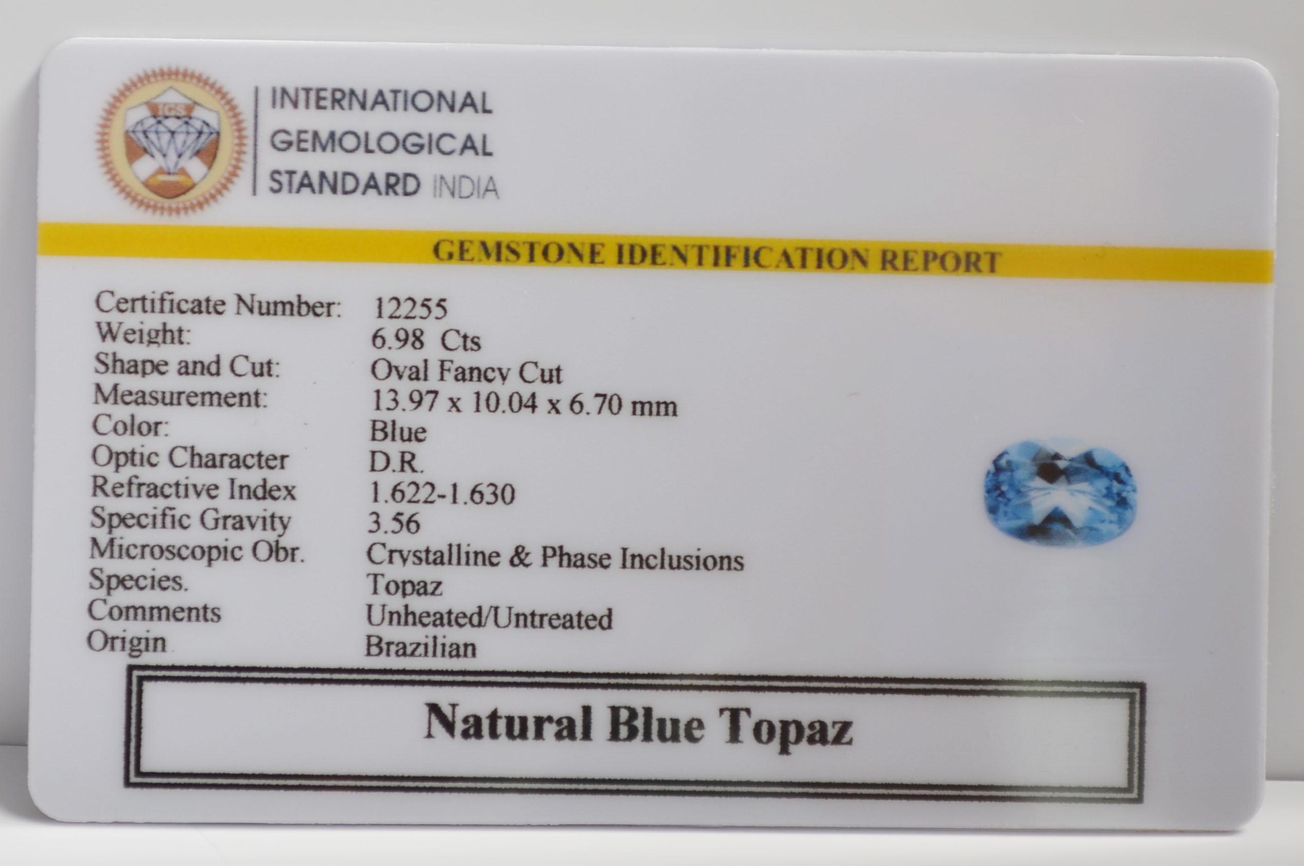 NBT264 2 BLUE TOPAZ 6.98 Ct.