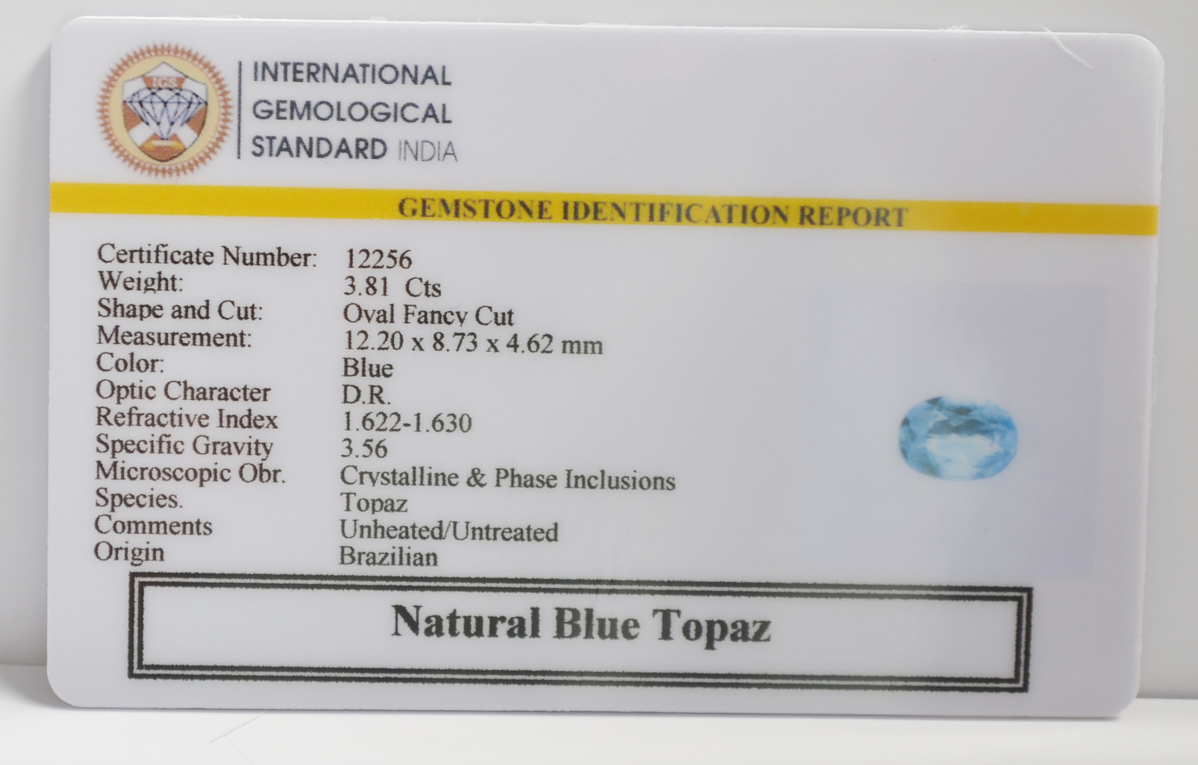 NBT265 2 BLUE TOPAZ 3.81 Ct.