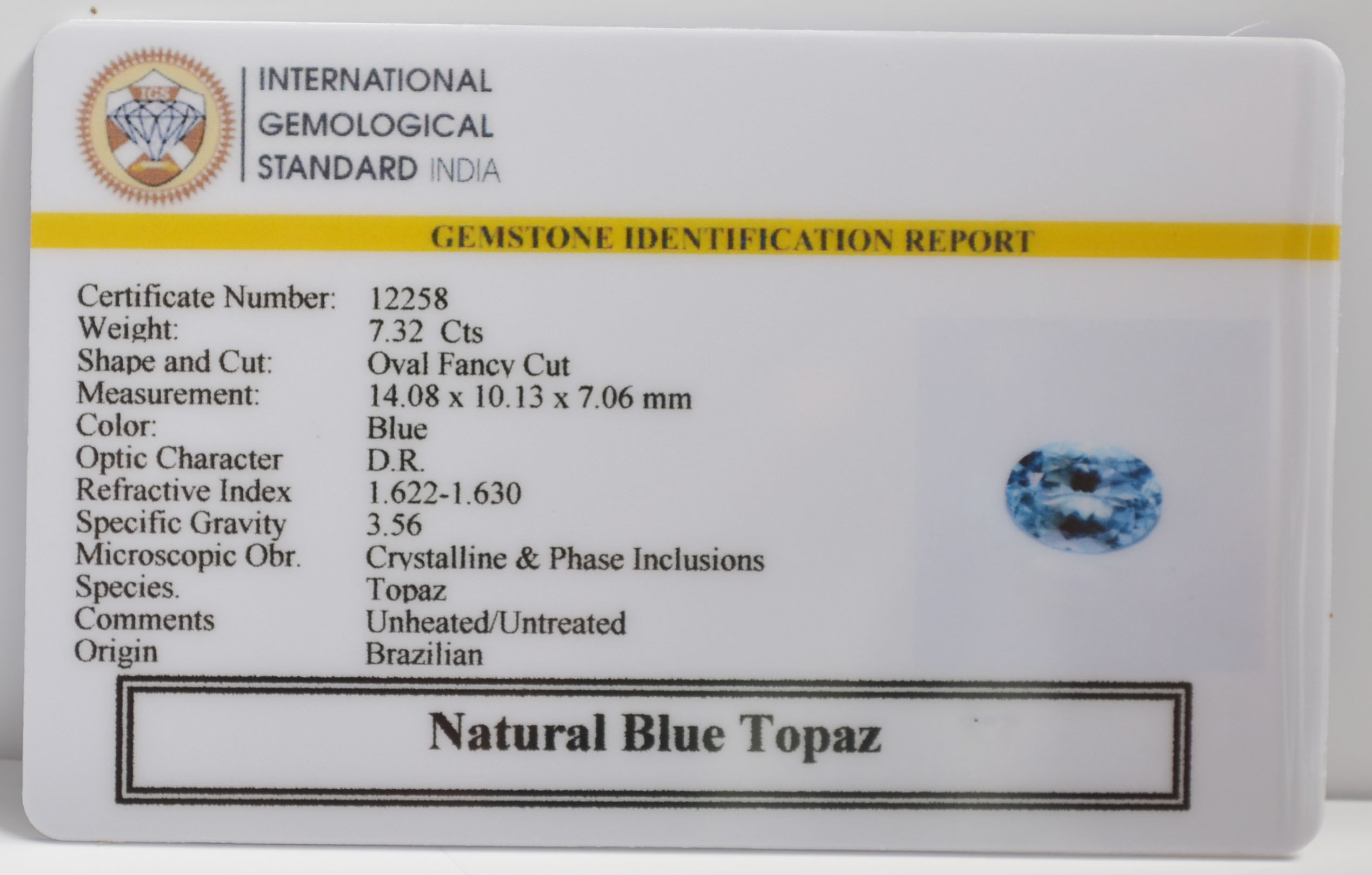 NBT267 2 BLUE TOPAZ 7.32 Ct.