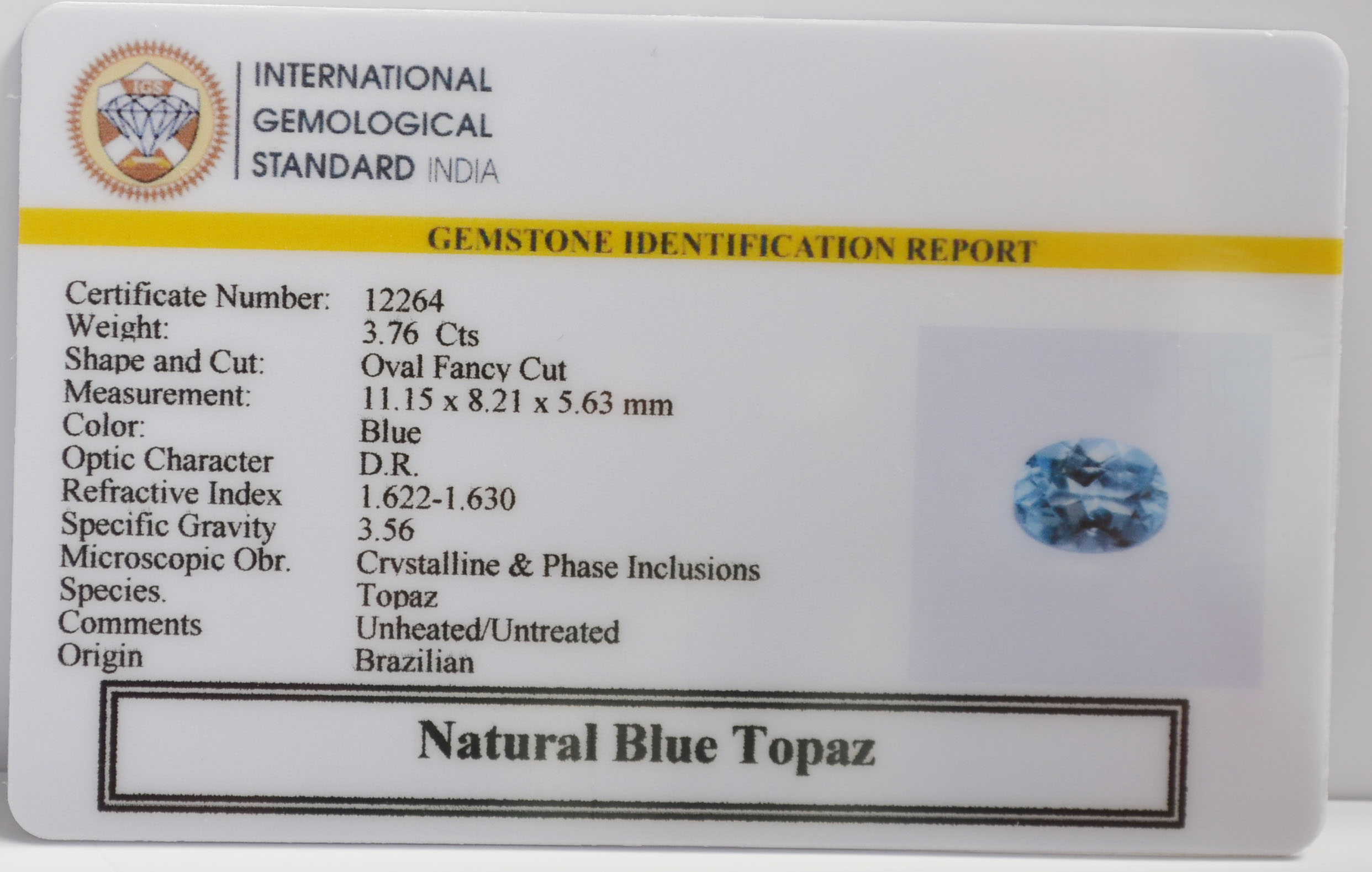NBT271 2 BLUE TOPAZ 3.76 Ct.