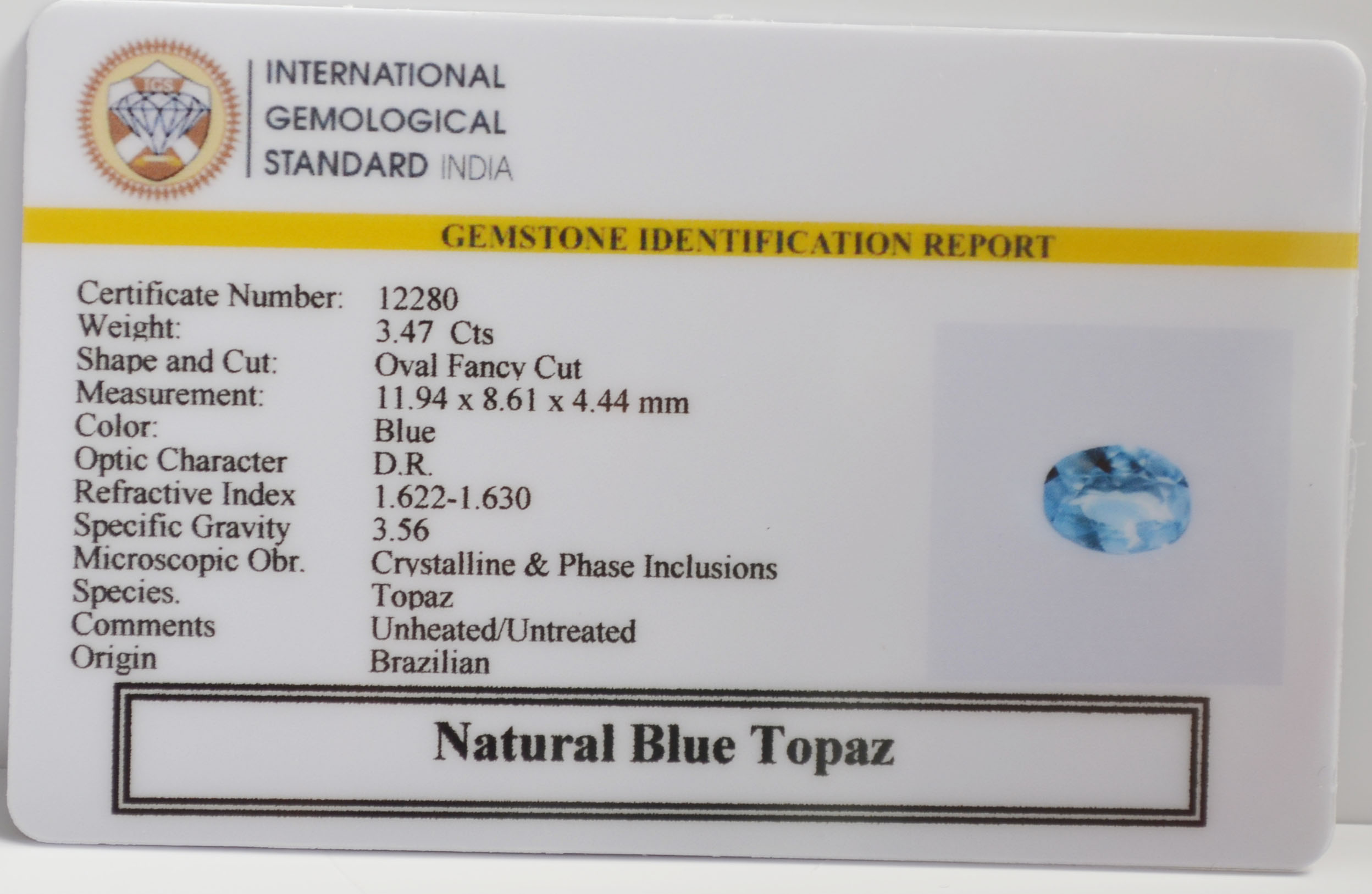 NBT283 2 BLUE TOPAZ 3.47 Ct.