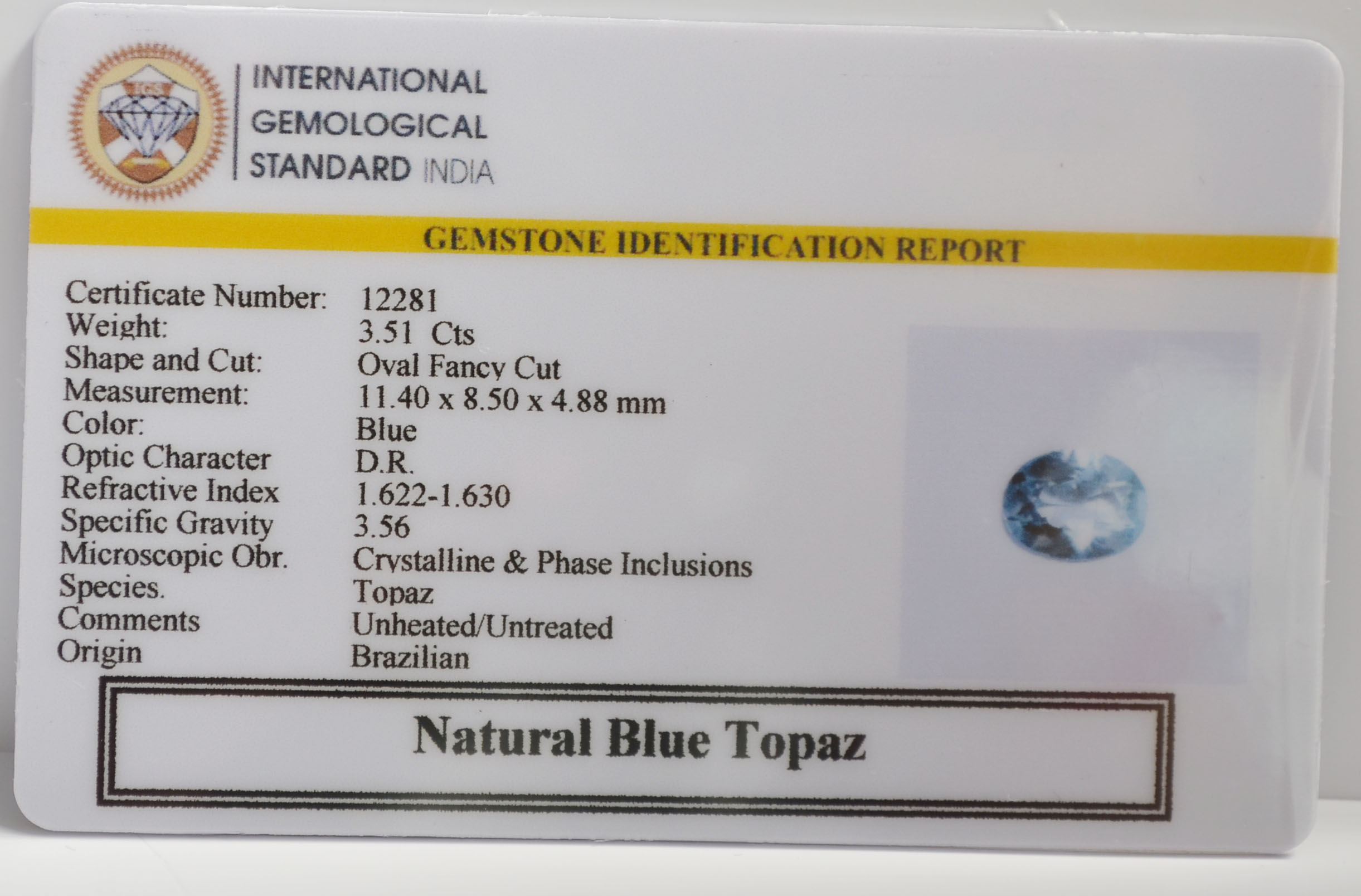 NBT284 2 BLUE TOPAZ 3.51 Ct.