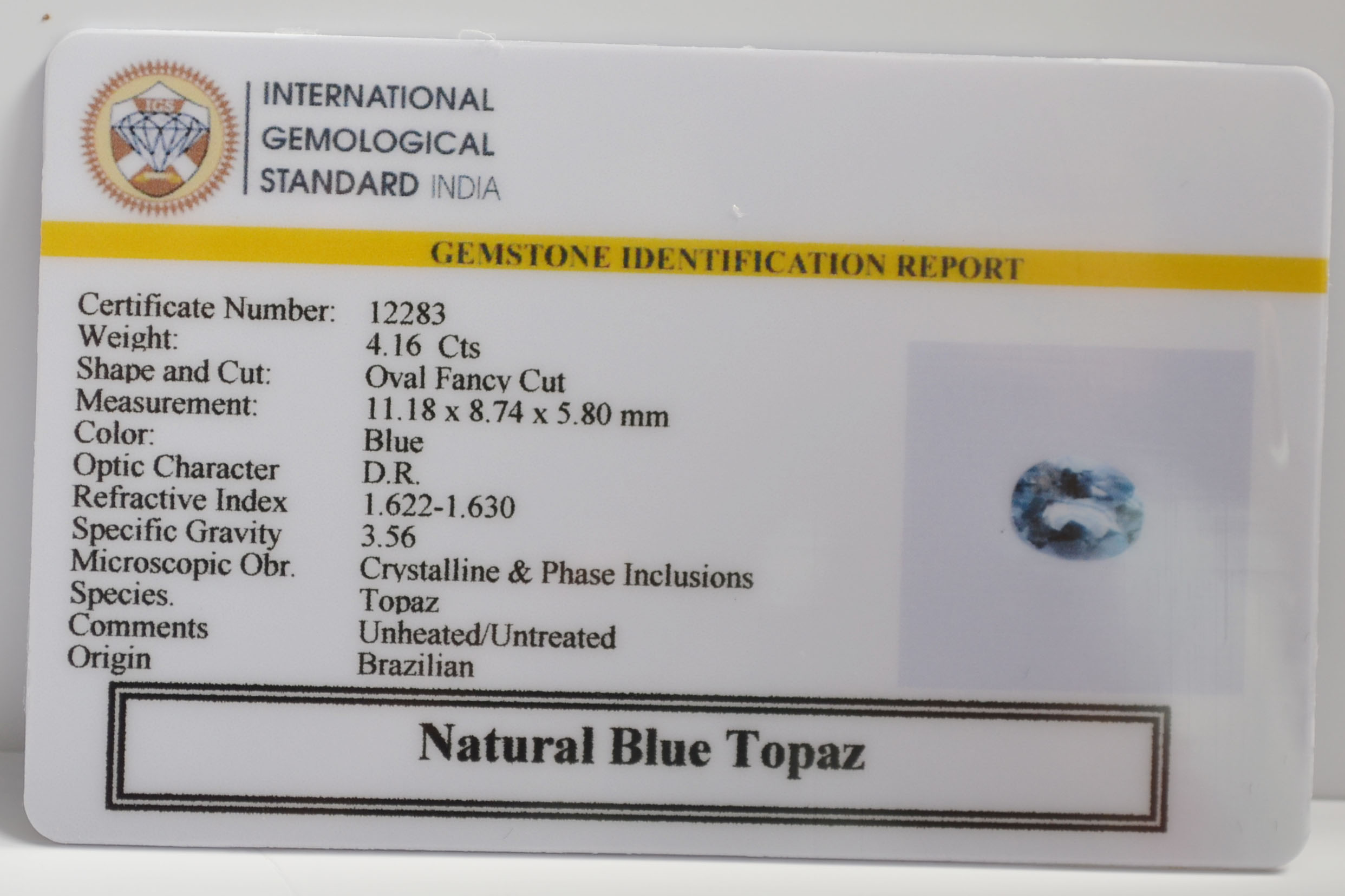 NBT285 2 BLUE TOPAZ 4.16 Ct.