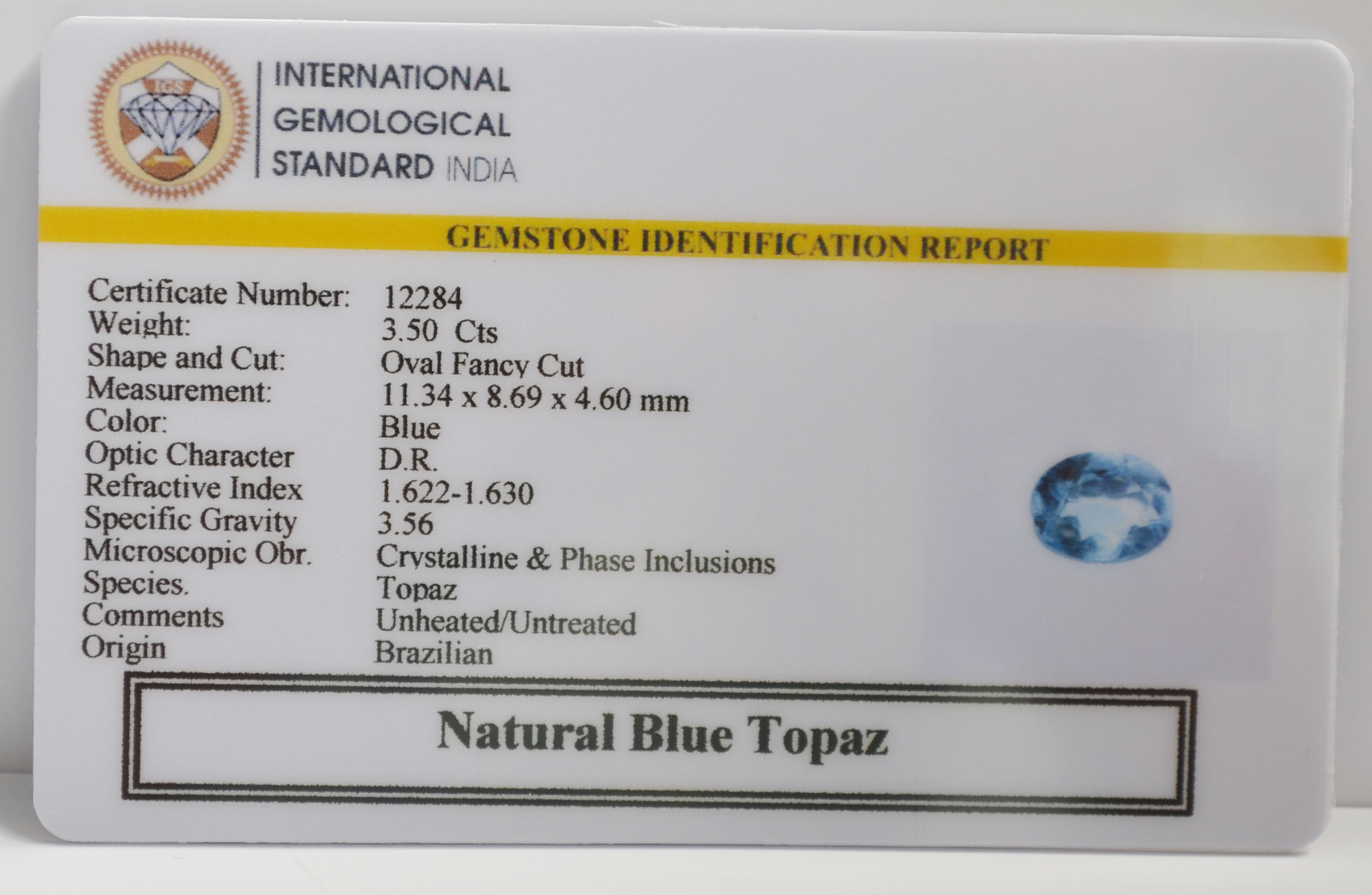 NBT286 2 BLUE TOPAZ 3.5 Ct.