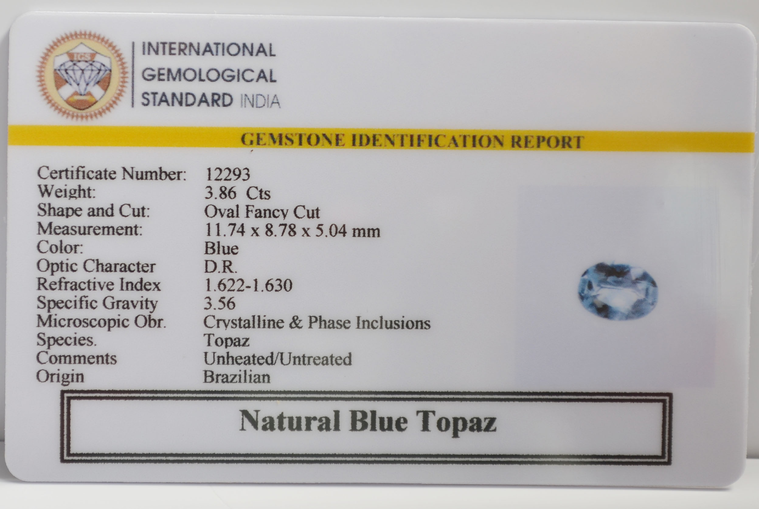 NBT294 2 BLUE TOPAZ 3.86 Ct.