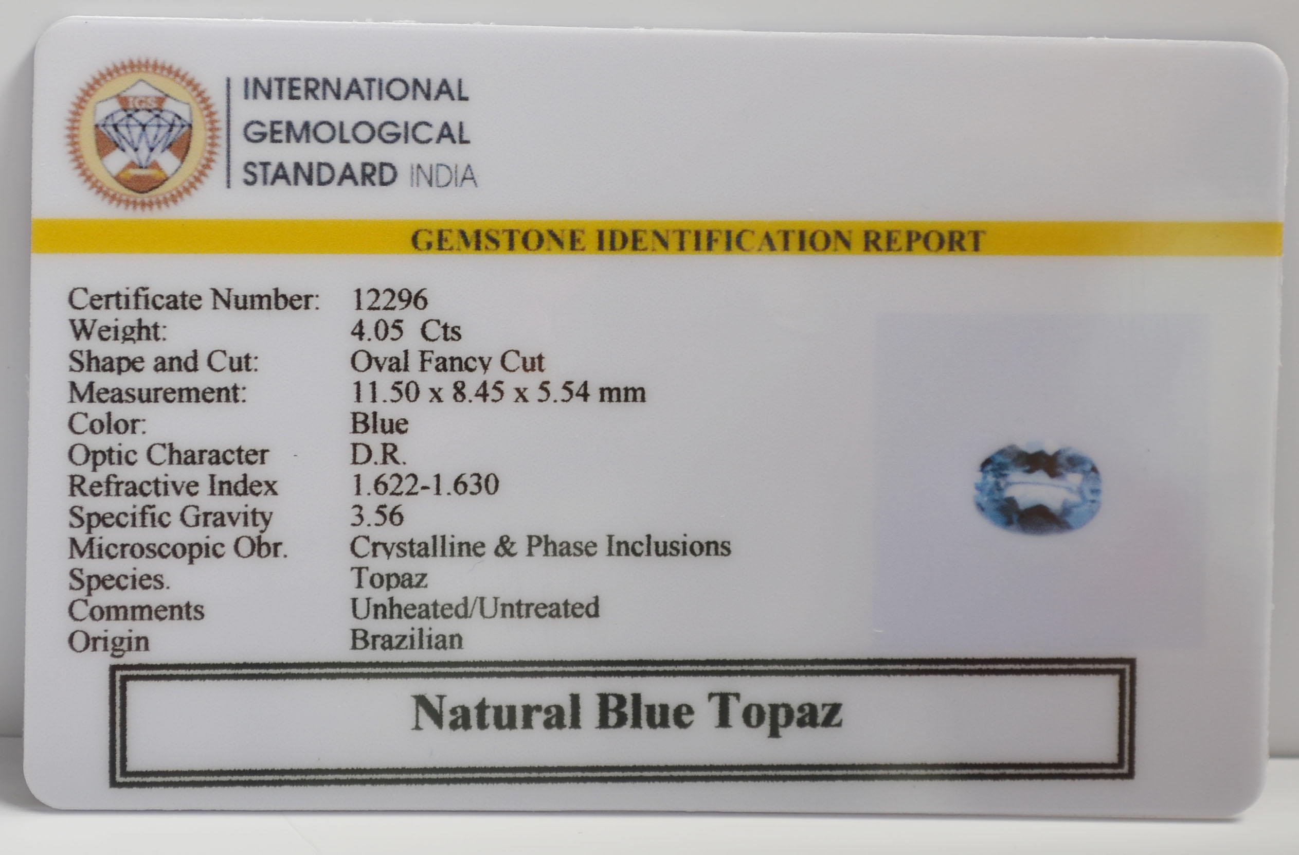 NBT297 2 BLUE TOPAZ 4.05 Ct.