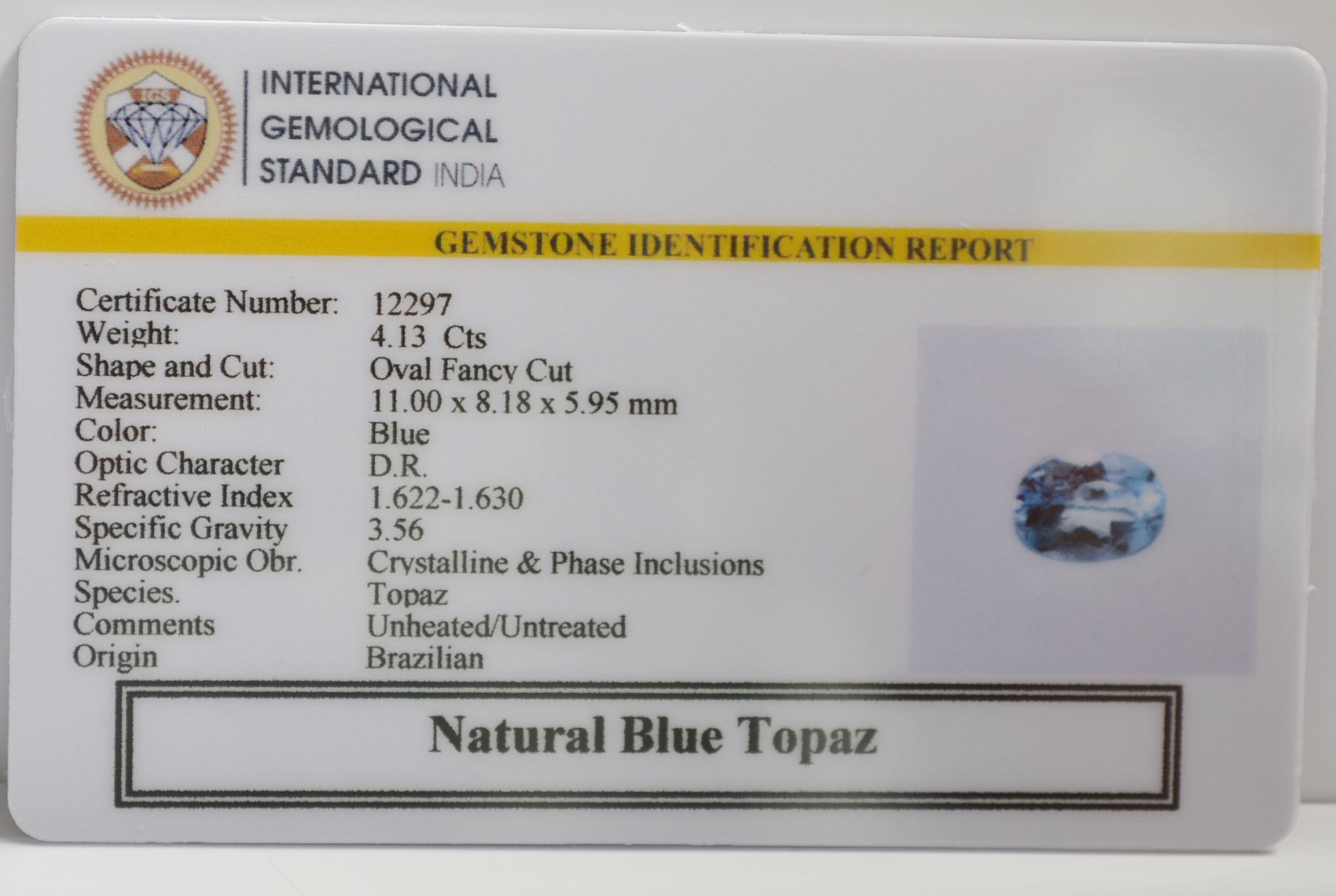 NBT298 2 BLUE TOPAZ 4.13 Ct.