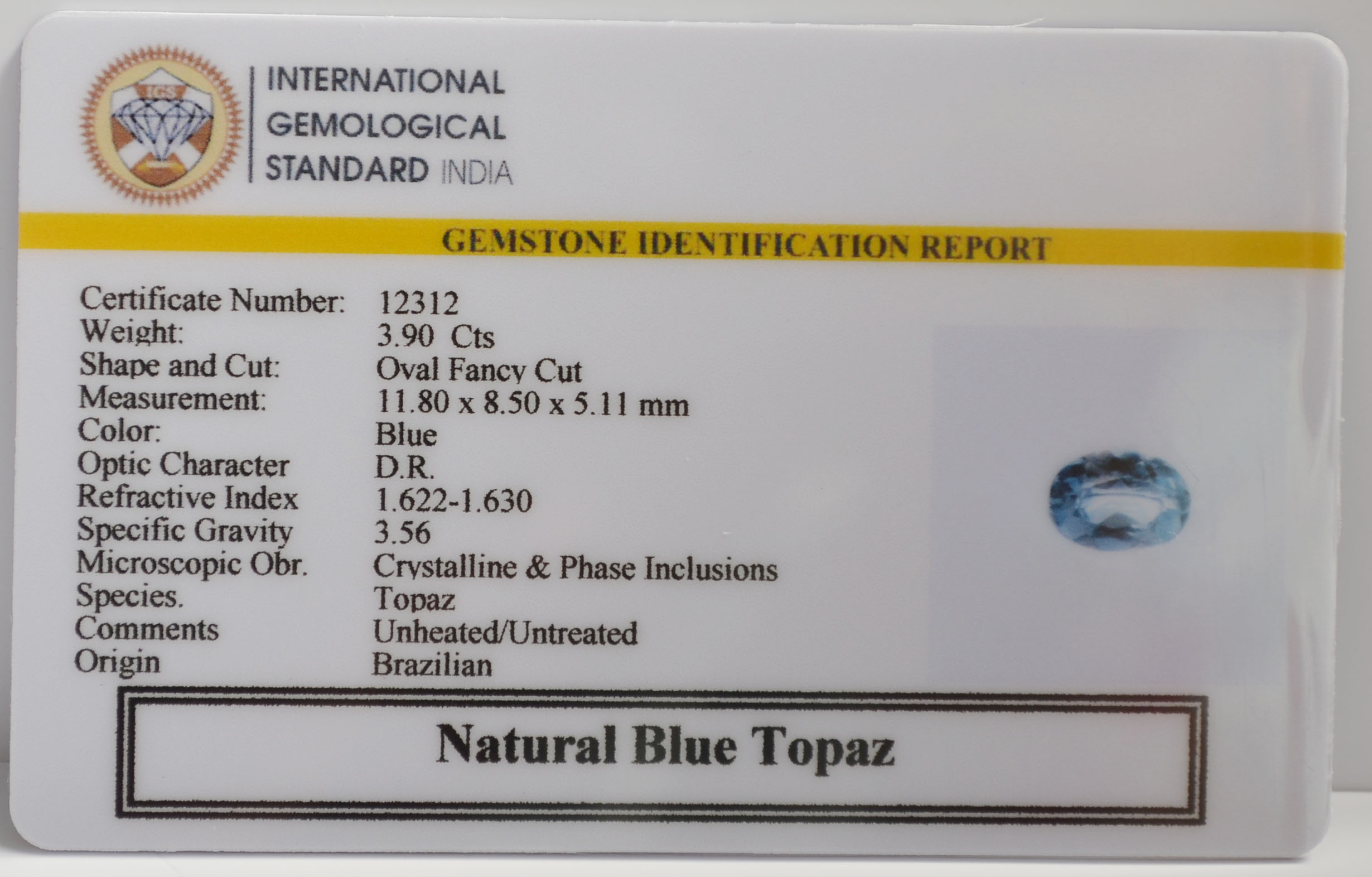 NBT313 2 BLUE TOPAZ 3.9 Ct.