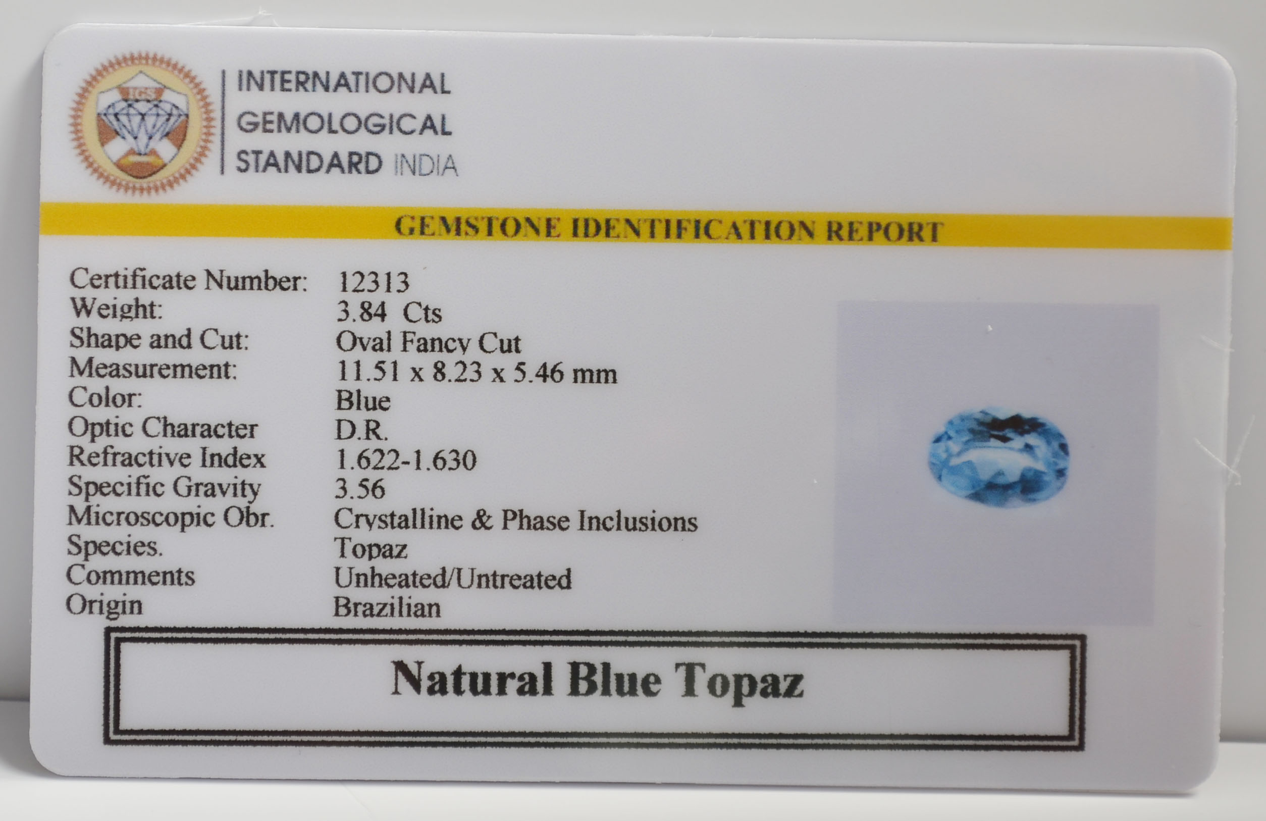NBT314 2 BLUE TOPAZ 3.84 Ct.
