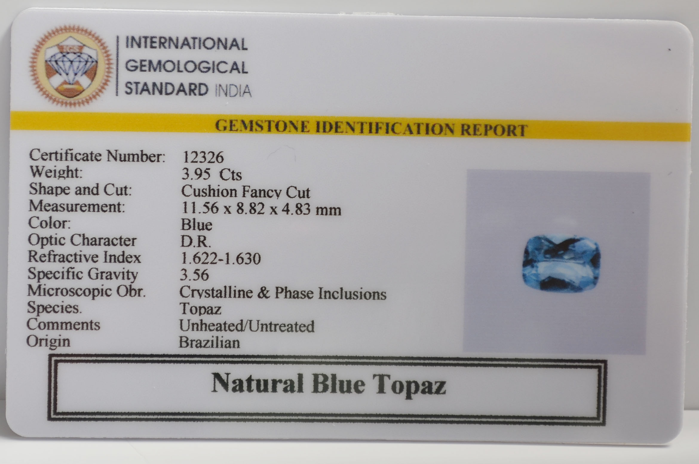 NBT324 2 BLUE TOPAZ 3.95 Ct.