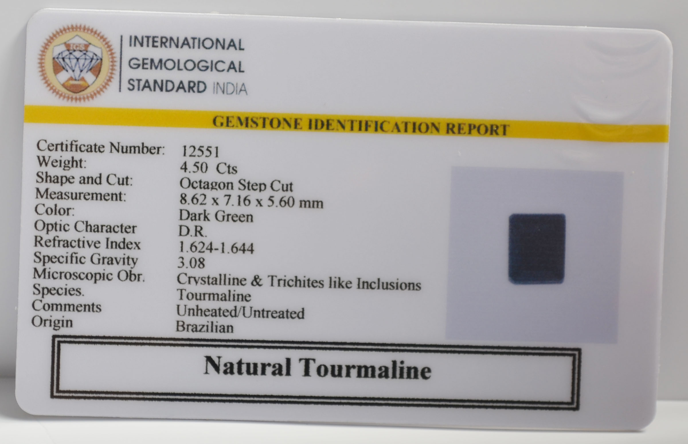 NTM479 2 TOURMALINE 4.5 Ct.