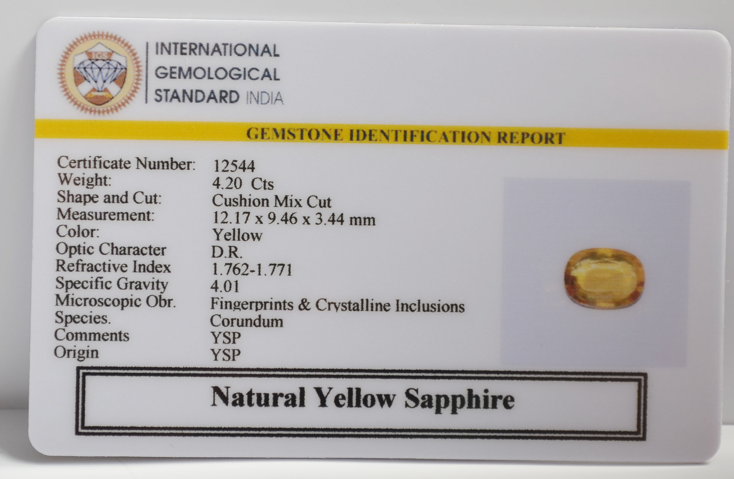 NYSP8961 2 YELLOW SAPPHIRE 4.2 Ct.