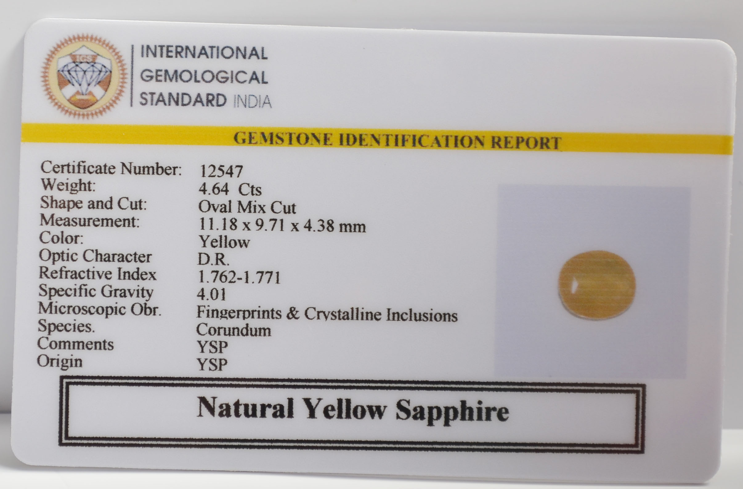 NYSP8964 2 YELLOW SAPPHIRE 4.64 Ct.