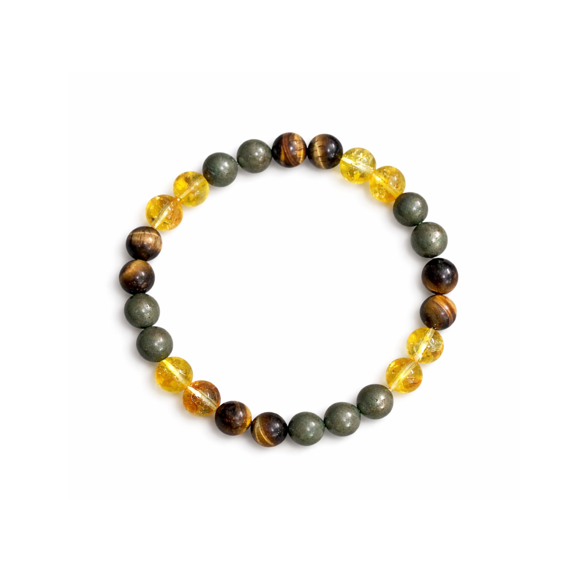 Natural Pyrite ,Citrine & Tiger's Eye Bracelet