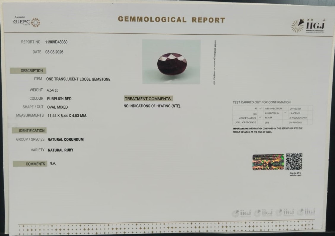RUBY 4.54 Ct. 3 RUB8647 2 RUBY 4.54 Ct.