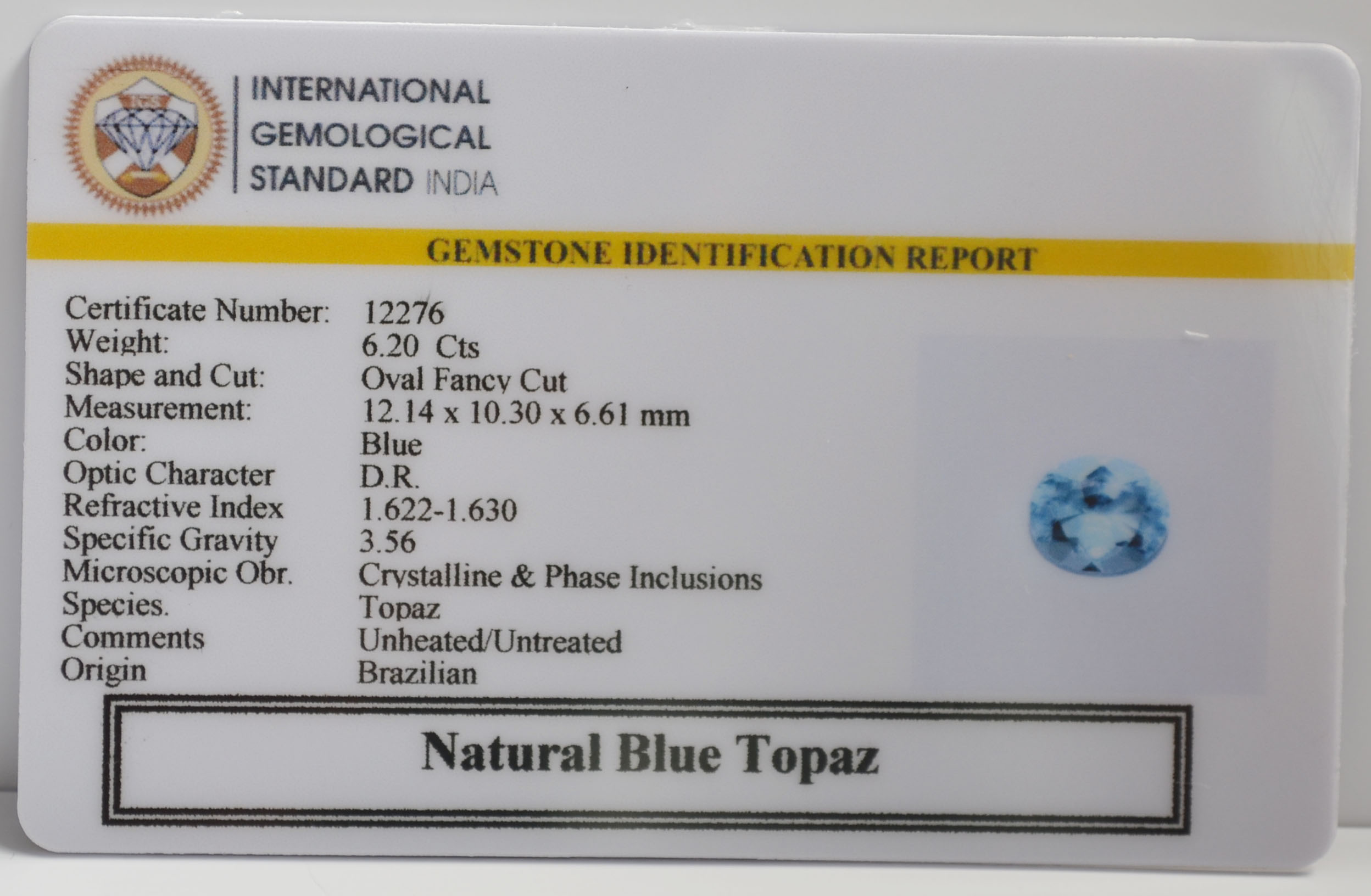 TPZG1434 2 BLUE TOPAZ 6.2 Ct.