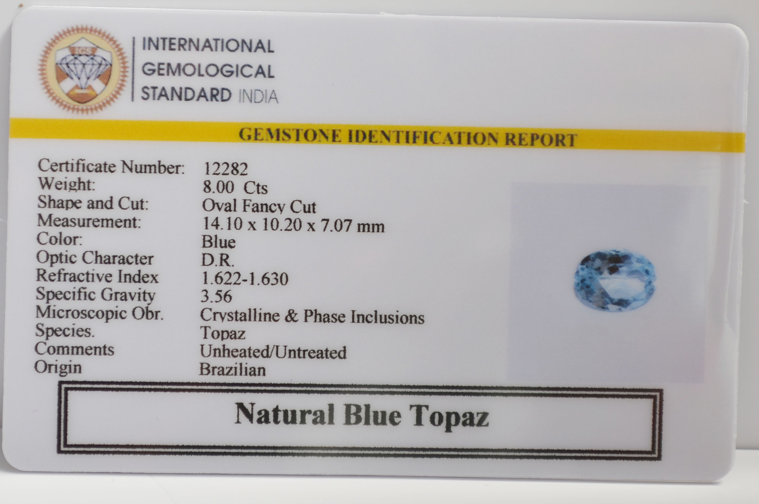 TPZG1437 2 BLUE TOPAZ 8 Ct.