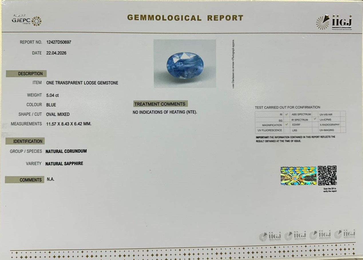 BLUE SAPPHIRE 5.04 Ct. 3 BSP15400 2 BLUE SAPPHIRE 5.04 Ct.