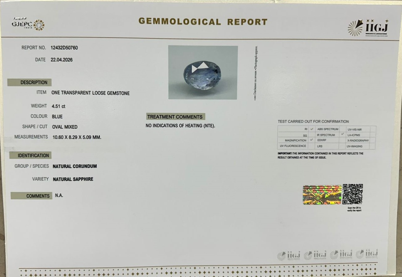 BSP15417 2 BLUE SAPPHIRE 4.51 Ct.