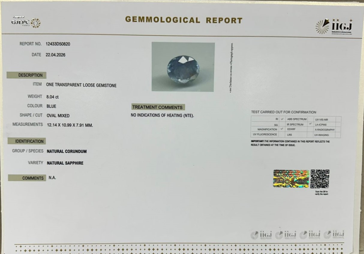 BSP15430 2 BLUE SAPPHIRE 8.04 Ct.
