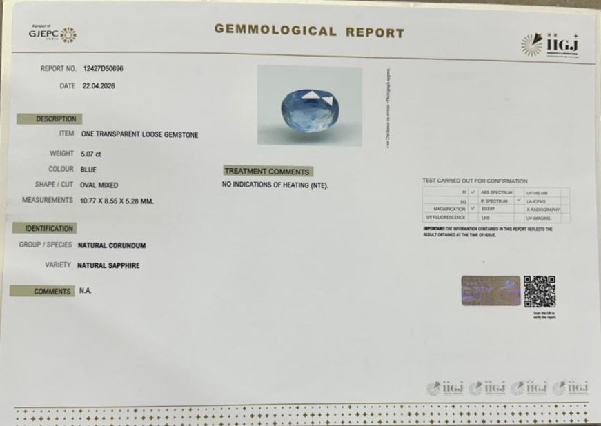 BLUE SAPPHIRE 5.07 Ct. 3 BSPG15208 2 BLUE SAPPHIRE 5.07 Ct.