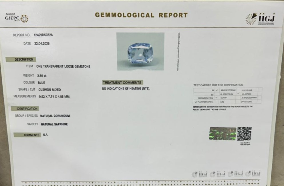 BSPG15210 2 BLUE SAPPHIRE 3.89 Ct.