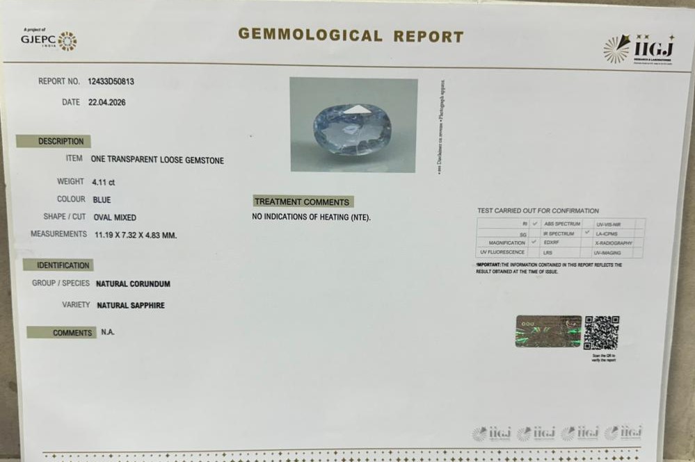 BLUE SAPPHIRE 4.11 Ct. 3 BSPG15217 2 BLUE SAPPHIRE 4.11 Ct.