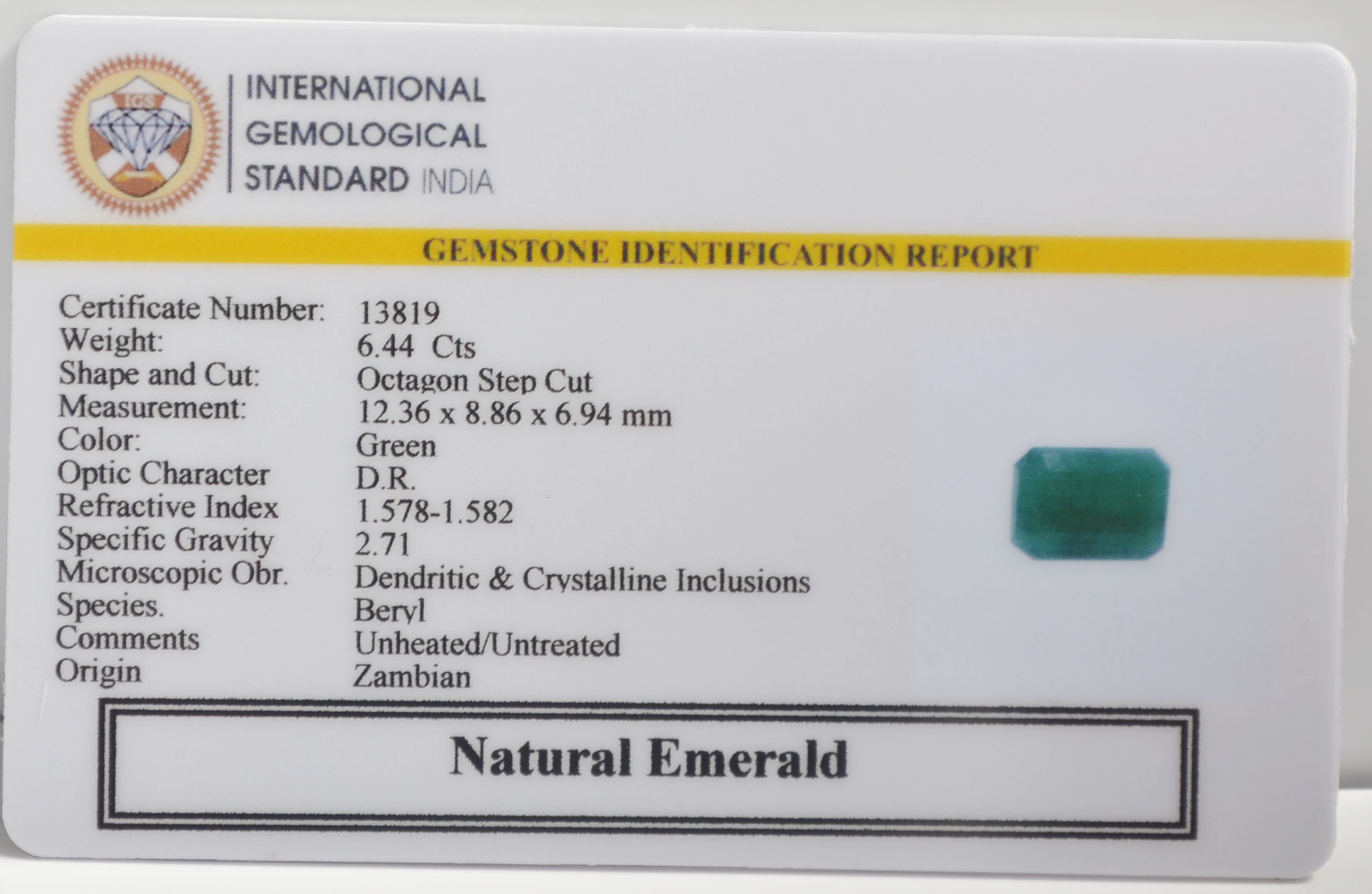 EMR23036K 2 EMERALD 6.44 Ct.