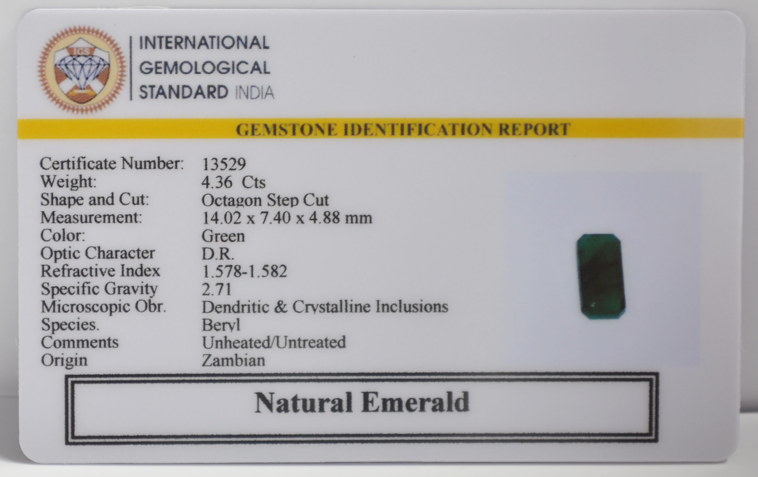 EMR23044K 2 EMERALD 4.36 Ct.