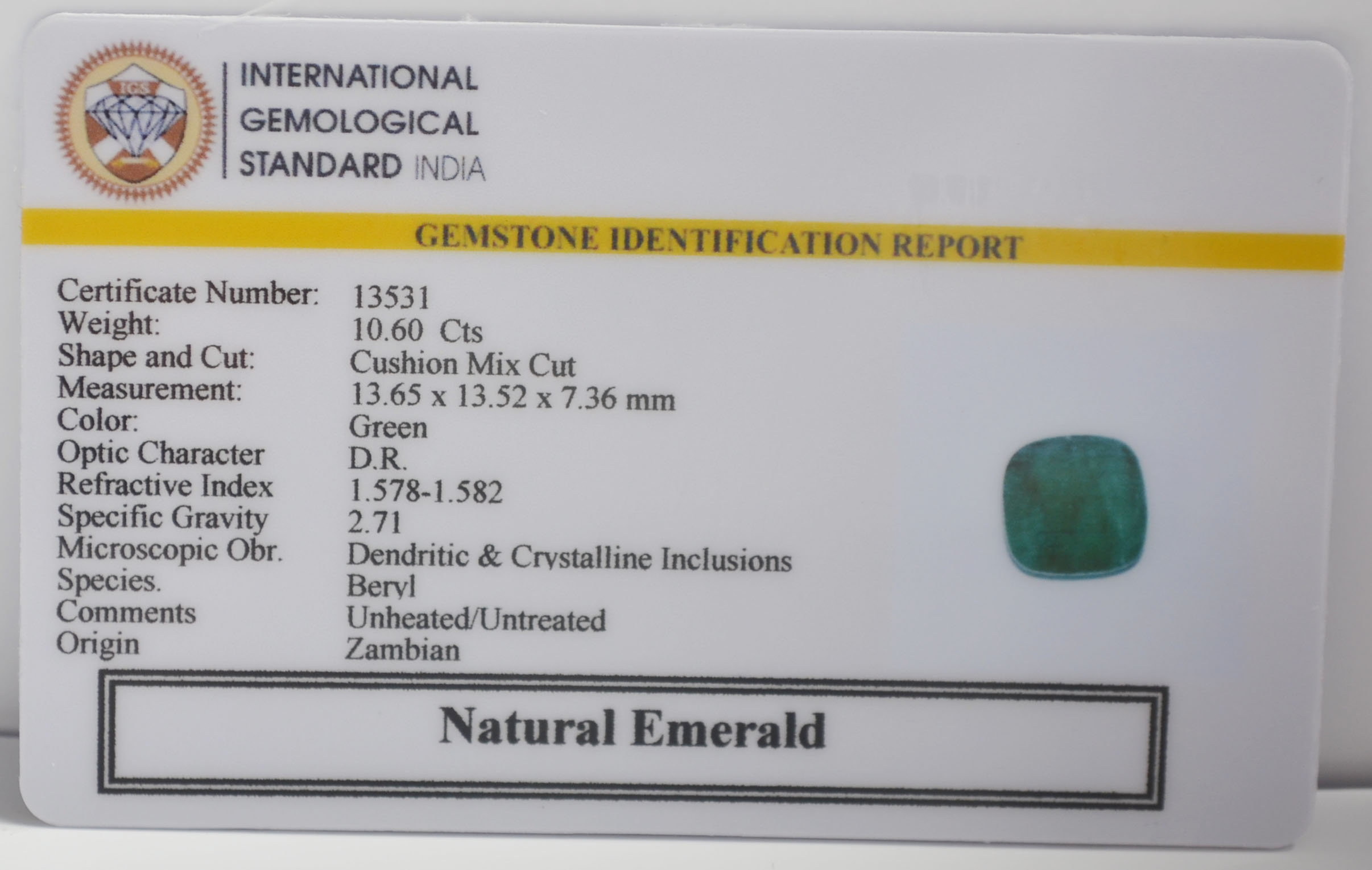 EMR23046K 2 EMERALD 10.6 Ct.