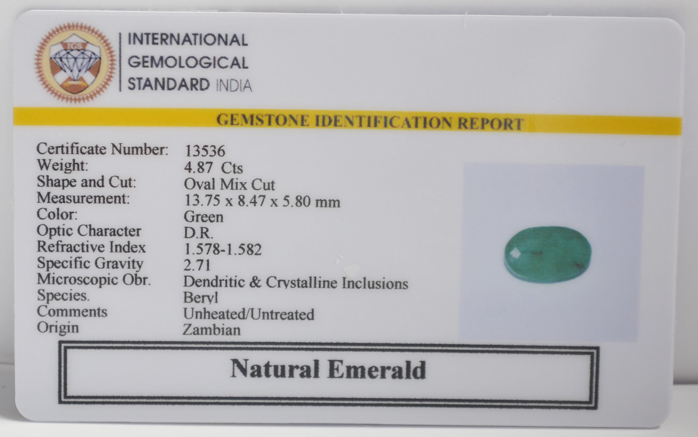 EMR23050K 2 EMERALD 4.87 Ct.