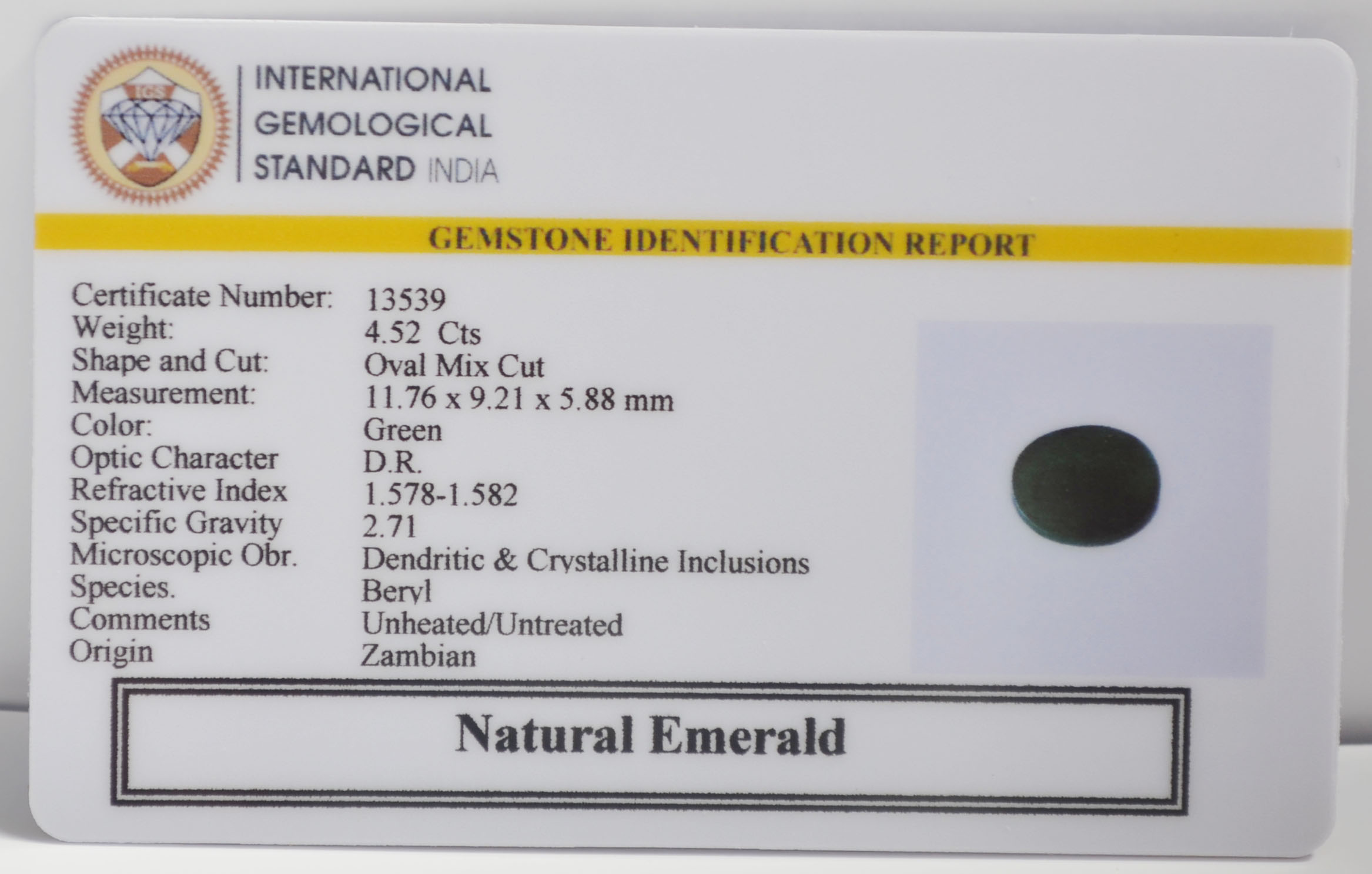 EMERALD 4.52 Ct. 3 EMR23053K 2 EMERALD 4.52 Ct.