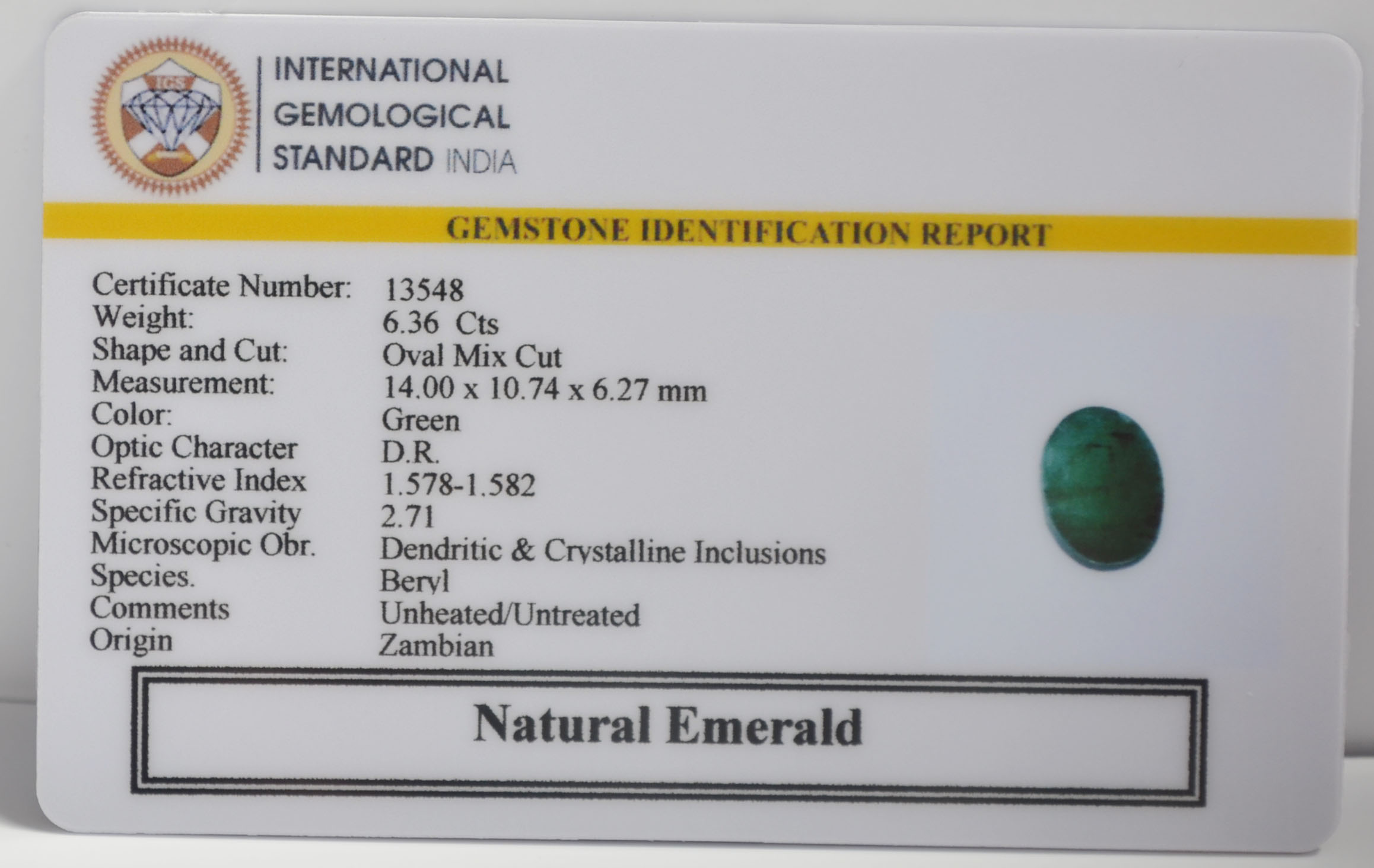 EMERALD 6.36 Ct. 3 EMR23061K 2 EMERALD 6.36 Ct.