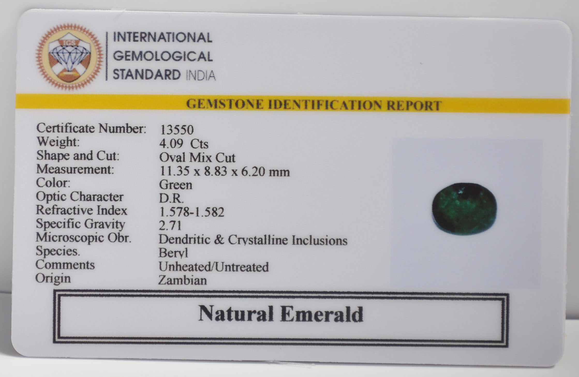 EMERALD 4.09 Ct. 3 EMR23063K 2 EMERALD 4.09 Ct.
