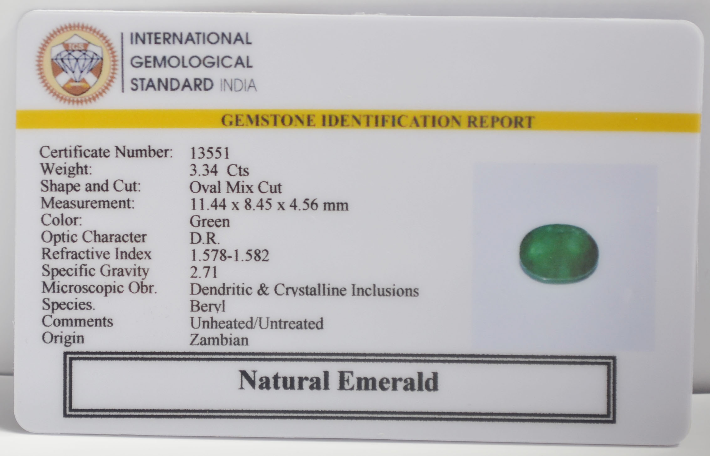 EMERALD 3.34 Ct. 3 EMR23064K 2 EMERALD 3.34 Ct.