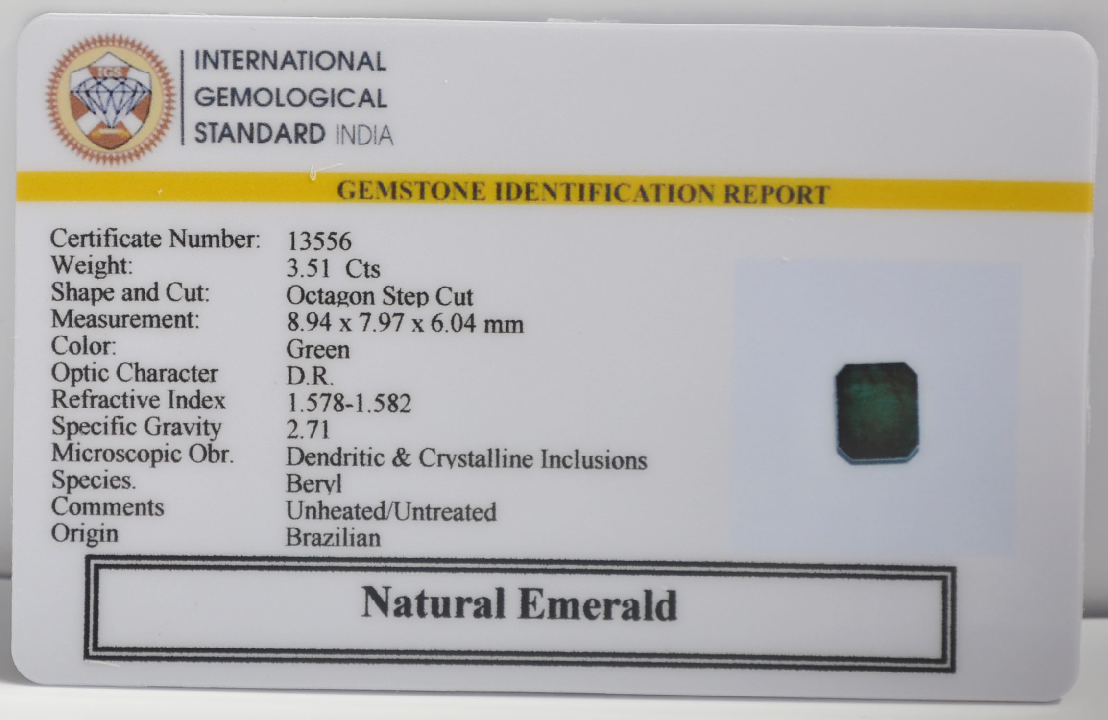 EMR23065K 2 EMERALD 3.51 Ct.