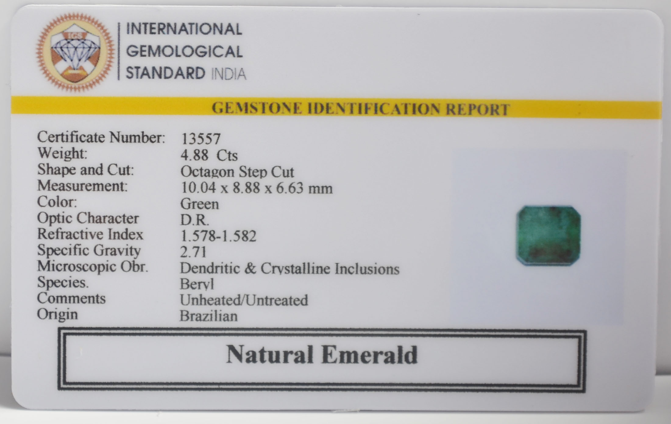 EMR23066K 2 EMERALD 4.88 Ct.