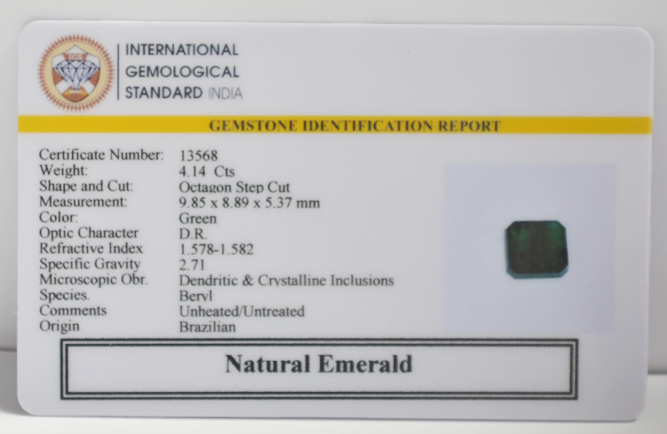 EMR23076K 2 EMERALD 4.14 Ct.