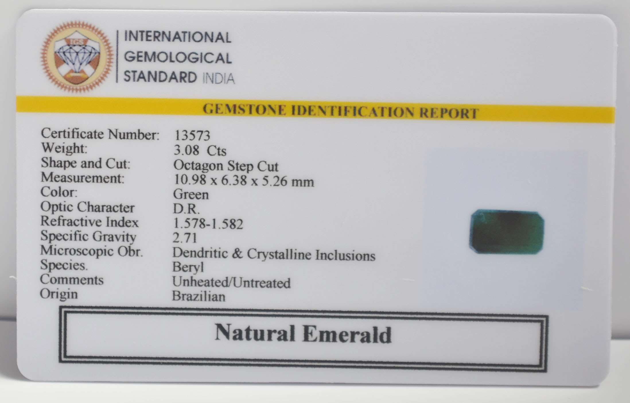 EMR23078K 2 EMERALD 3.08 Ct.